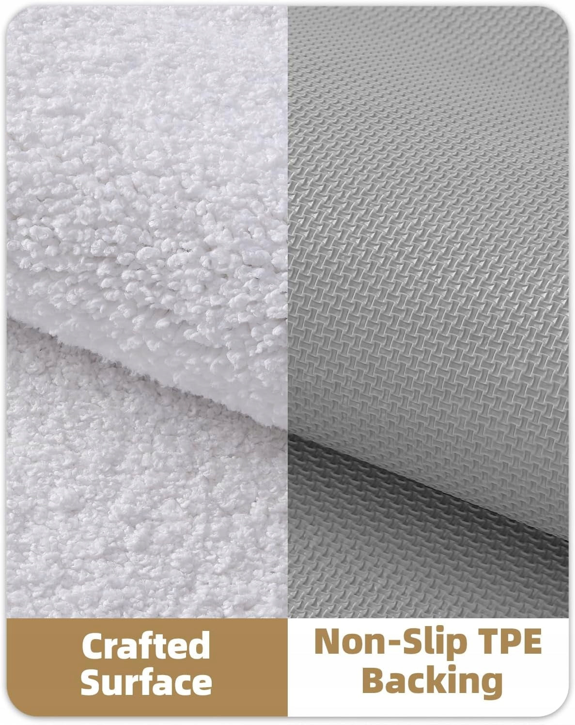 Carpet Anti-slip Bathroom Rug Large Absorbent Mat 61x152 cm White Product width 61 cm