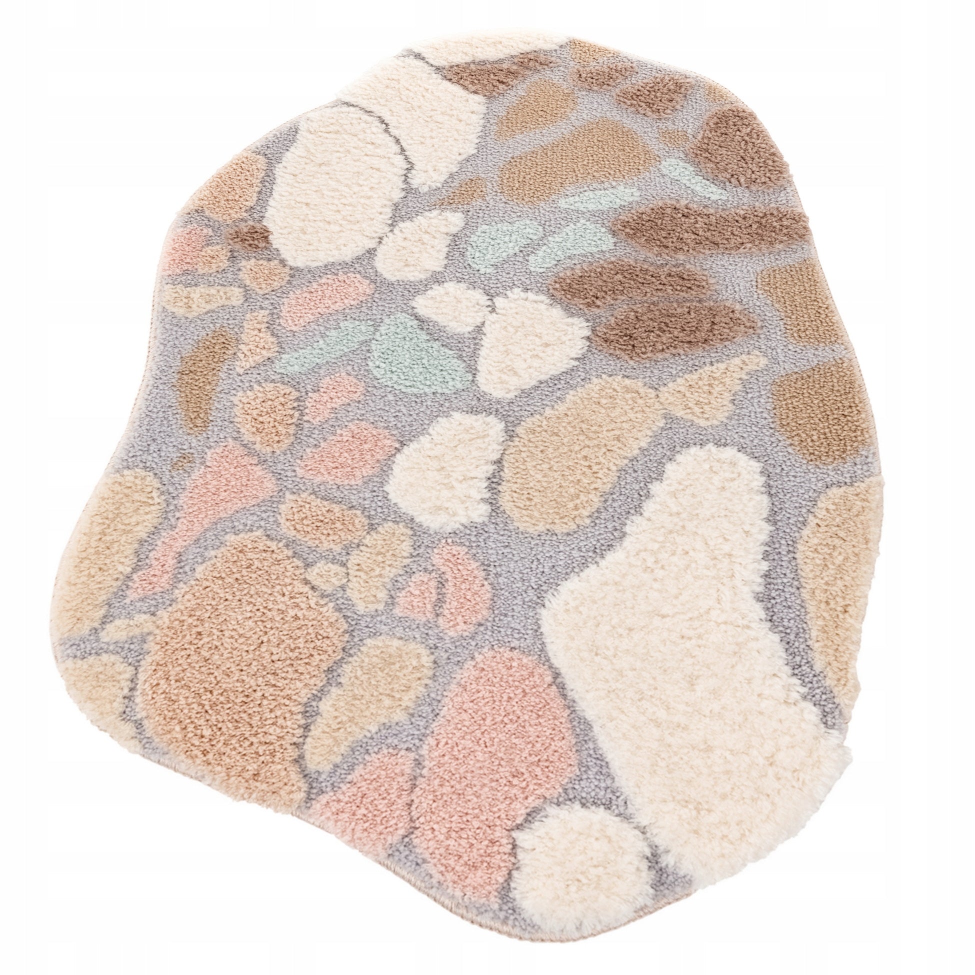 Carpet Beige Sidewalk Shaggy Anti-slip 50x80cm Fluffy Soft Thick 3D