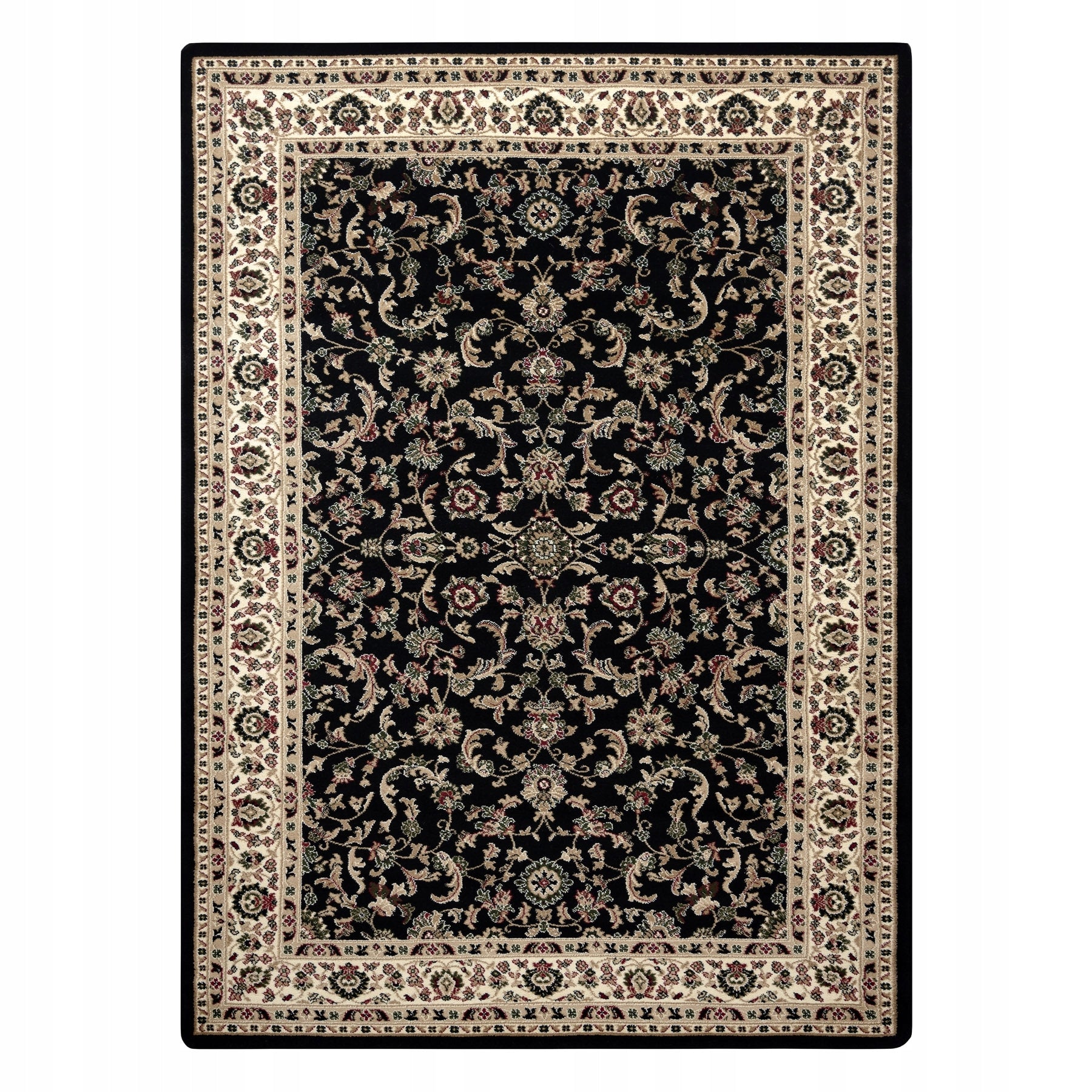 Carpet CLASSIC TRADITIONAL MEADOW FRAME FLOWERS ROYAL black 250x350 cm Product width 250 cm