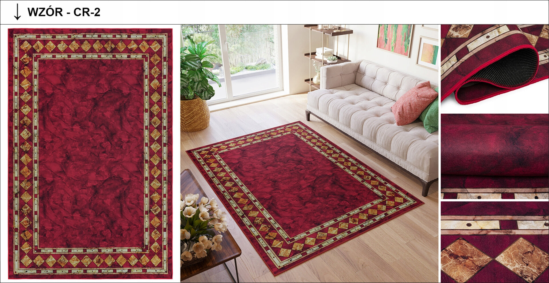 Carpet CRYSTAL 140x200 Modern Traditional Fashionable Anti-slip Printed Brand Dywany Chemex