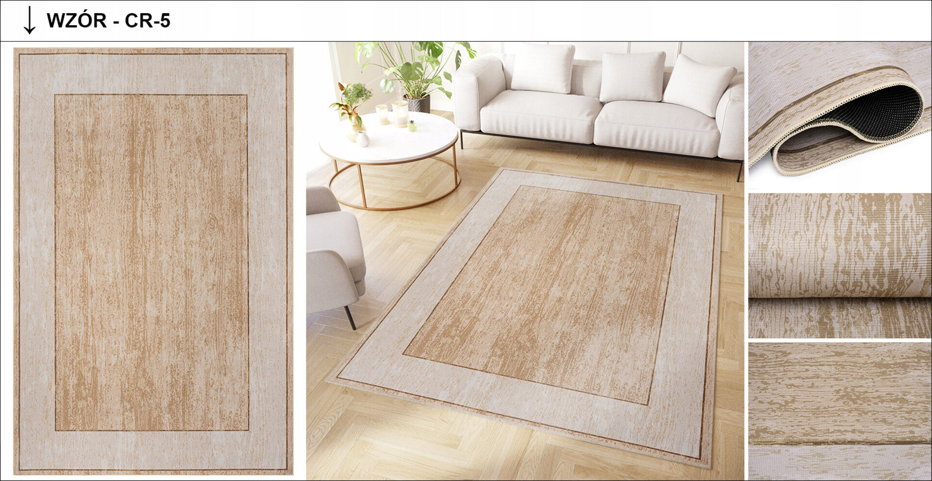 Carpet CRYSTAL 200x300 Modern Traditional Fashionable Anti-slip Printed Manufacturer code Dywan CRYSTAL Drukowany Antypoślizgowy