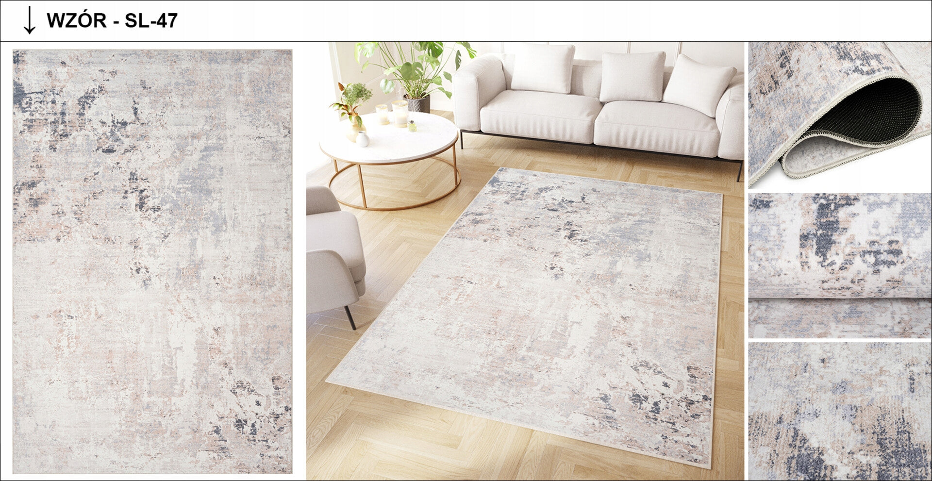 Carpet DOVE 140x200 Modern Fashionable Elegant Anti-slip Printed Color multicolor