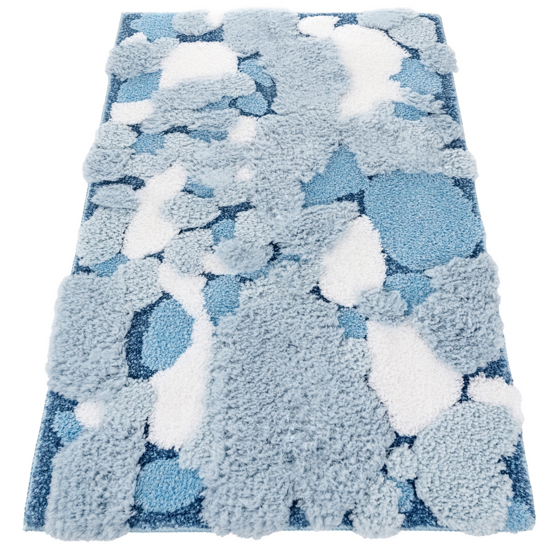 Carpet Decorative Shaggy Fluffy Soft Thick Colorful 50x80cm Blue
