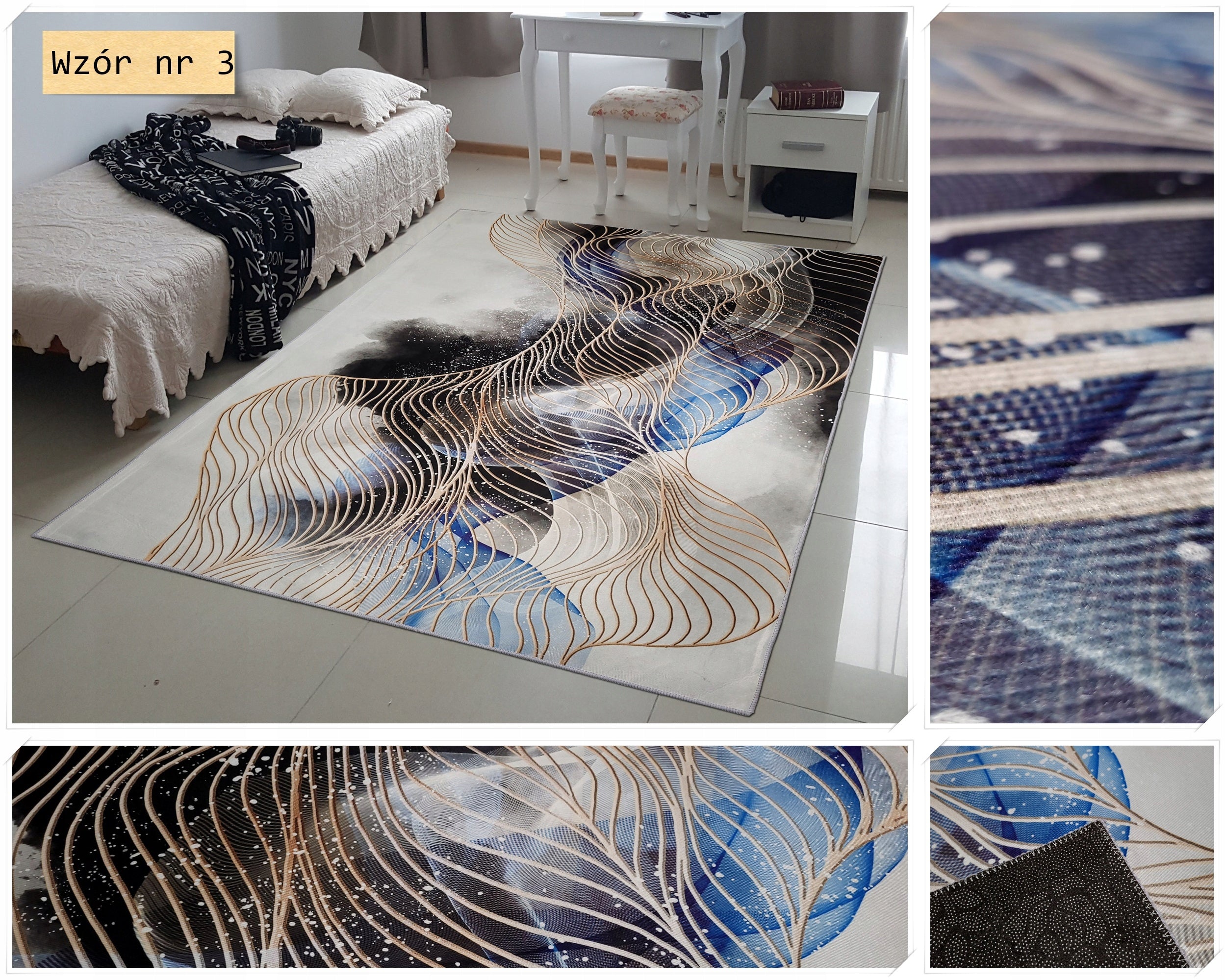 Carpet Fancy Anti-slip 140x200 Modern Various Designs and Colors ArtDeco Manufacturer code Fancy