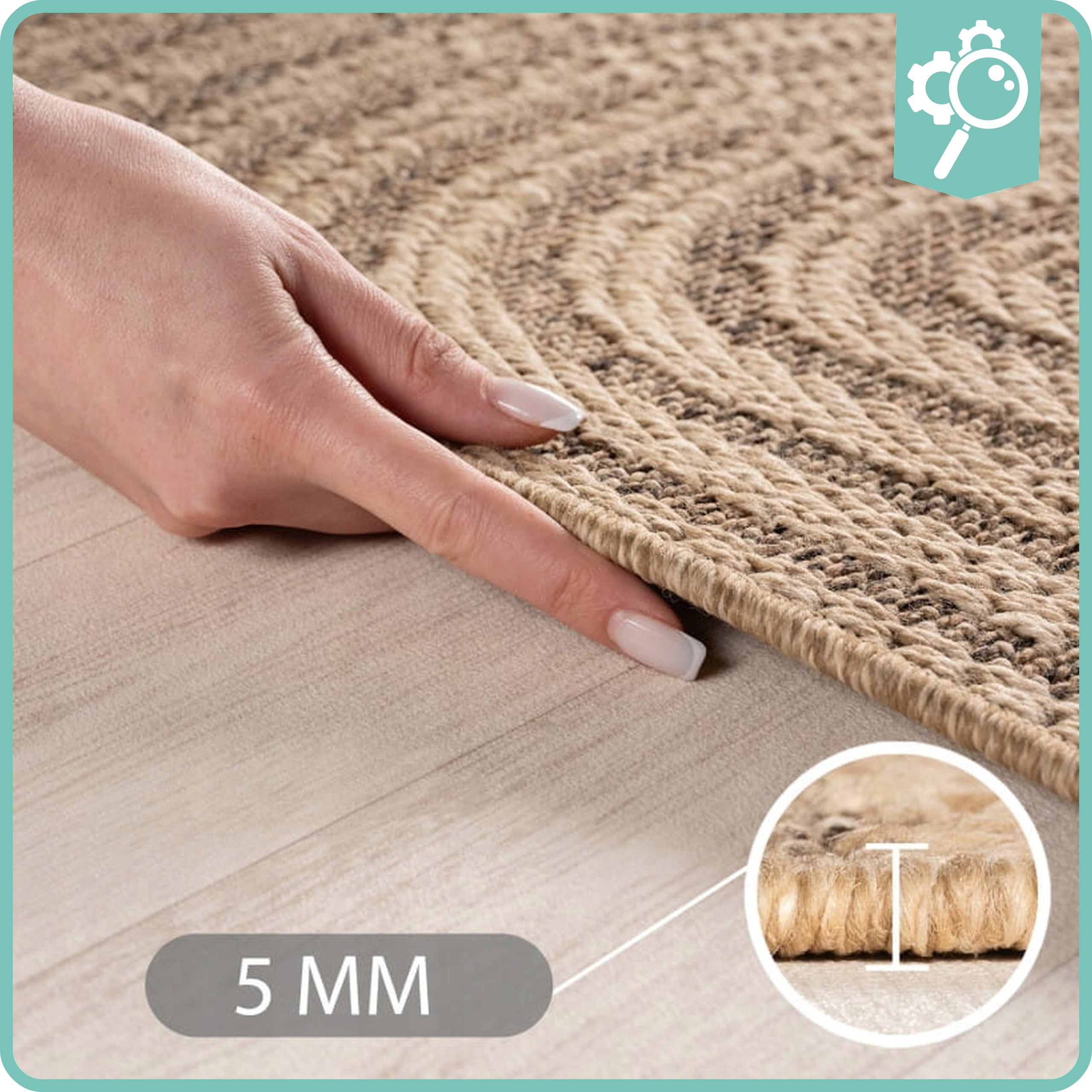 Carpet For Terrace Balcony Outdoor Waterproof 80x150 cm Modern Beige Manufacturer code Dywan Zewnętrzny Taras TIMBER801501401BEIGE