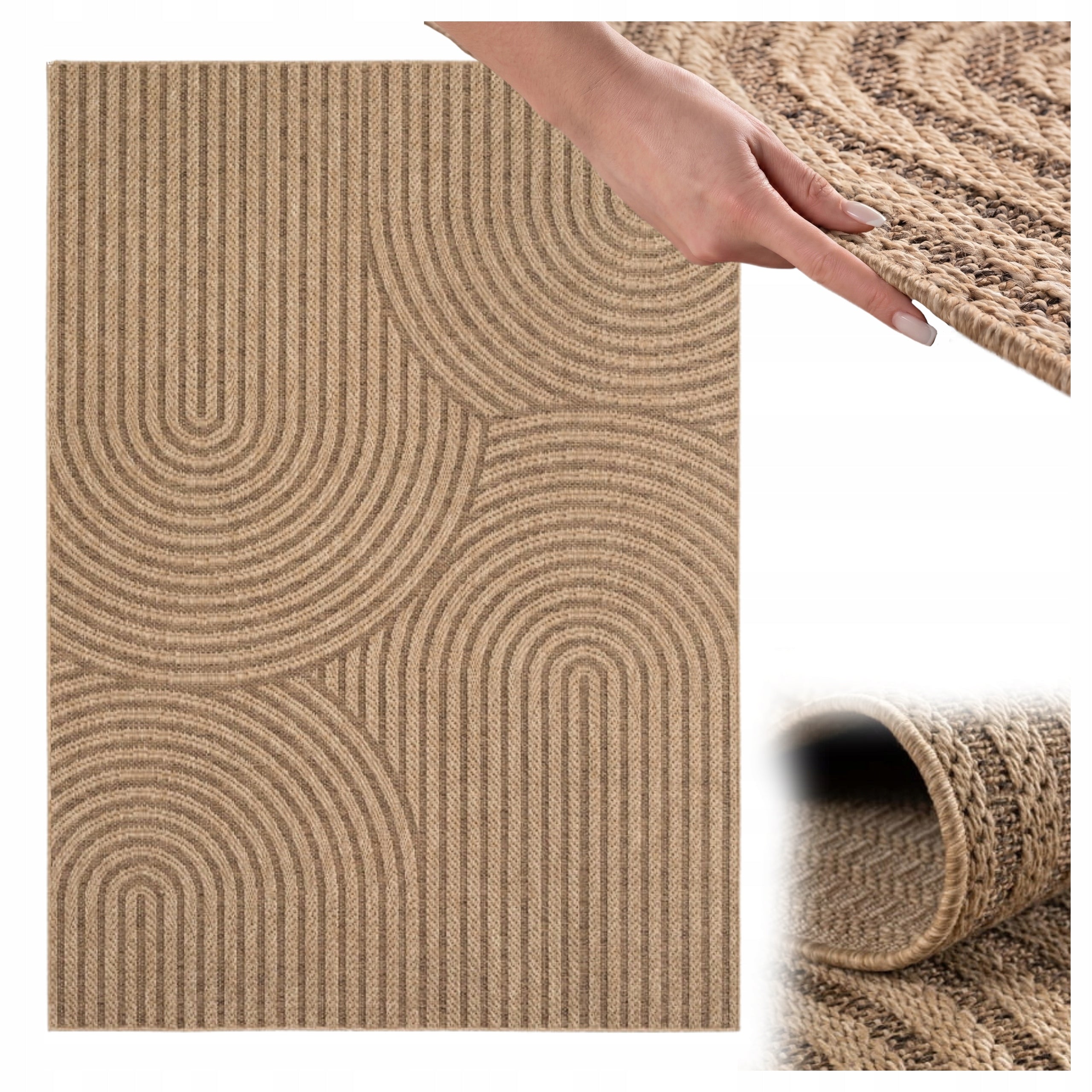 Carpet For Terrace Balcony Outdoor Waterproof 80x150 cm Modern Beige