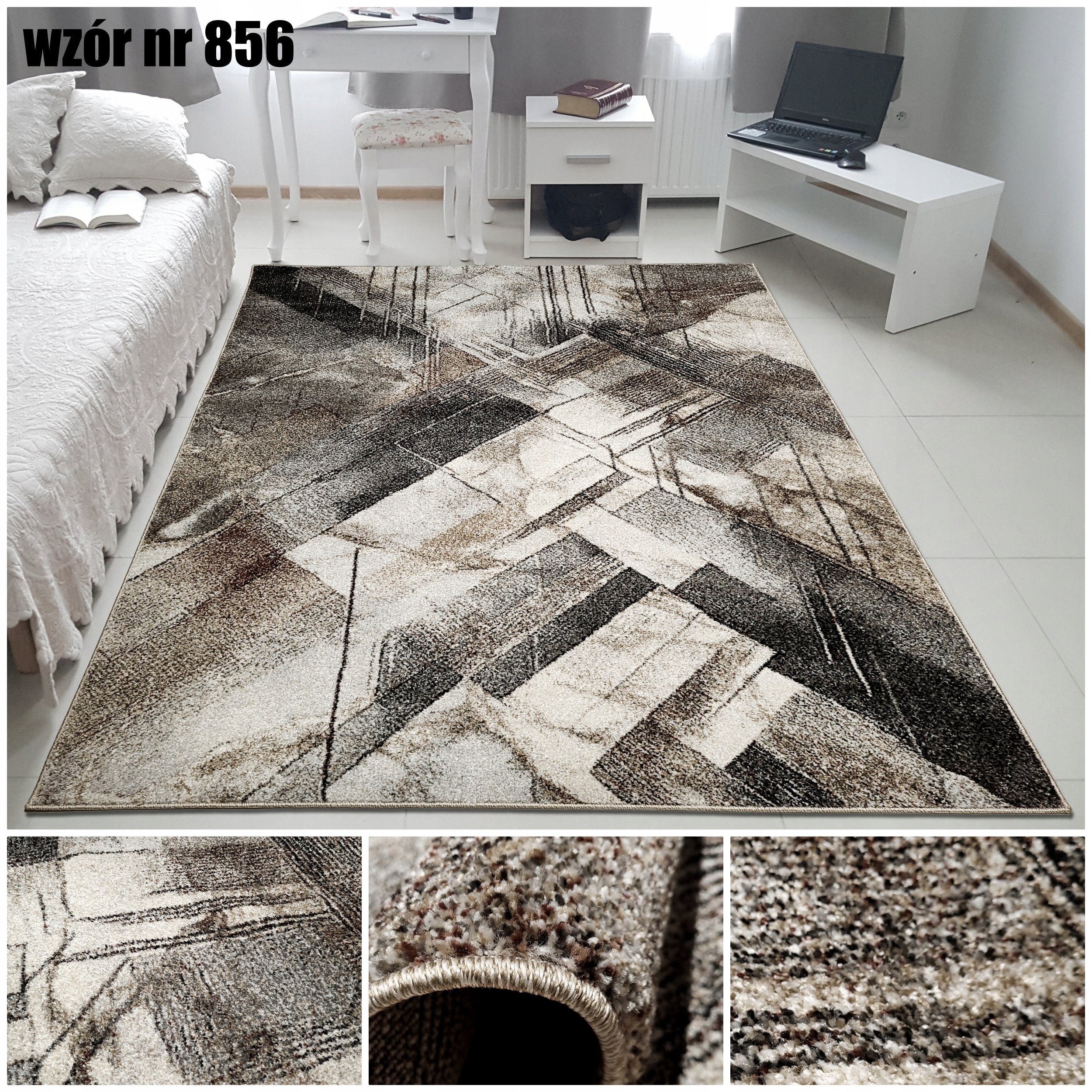 Carpet Friese VILLA 160x220 Woven Modern For Living Room Brown HQ Product width 160 cm