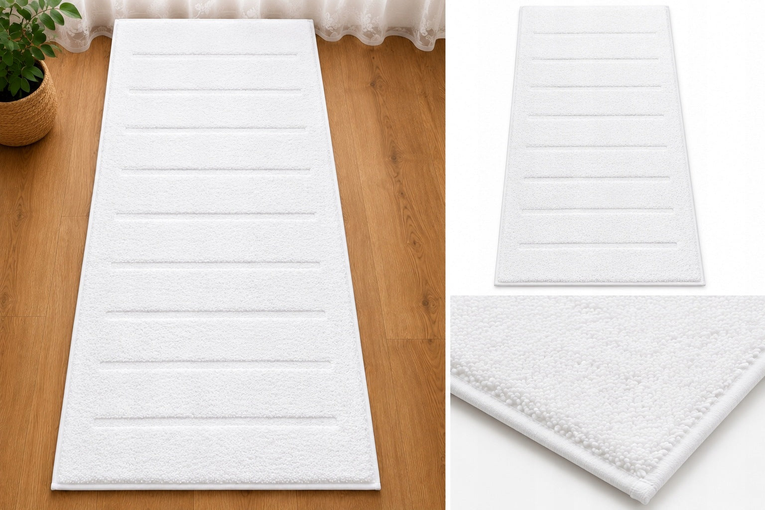 Carpet Mat Anti-Slip Bathroom Rug Absorbent 61x152 60x150 White Manufacturer code B0D3LKRFJW
