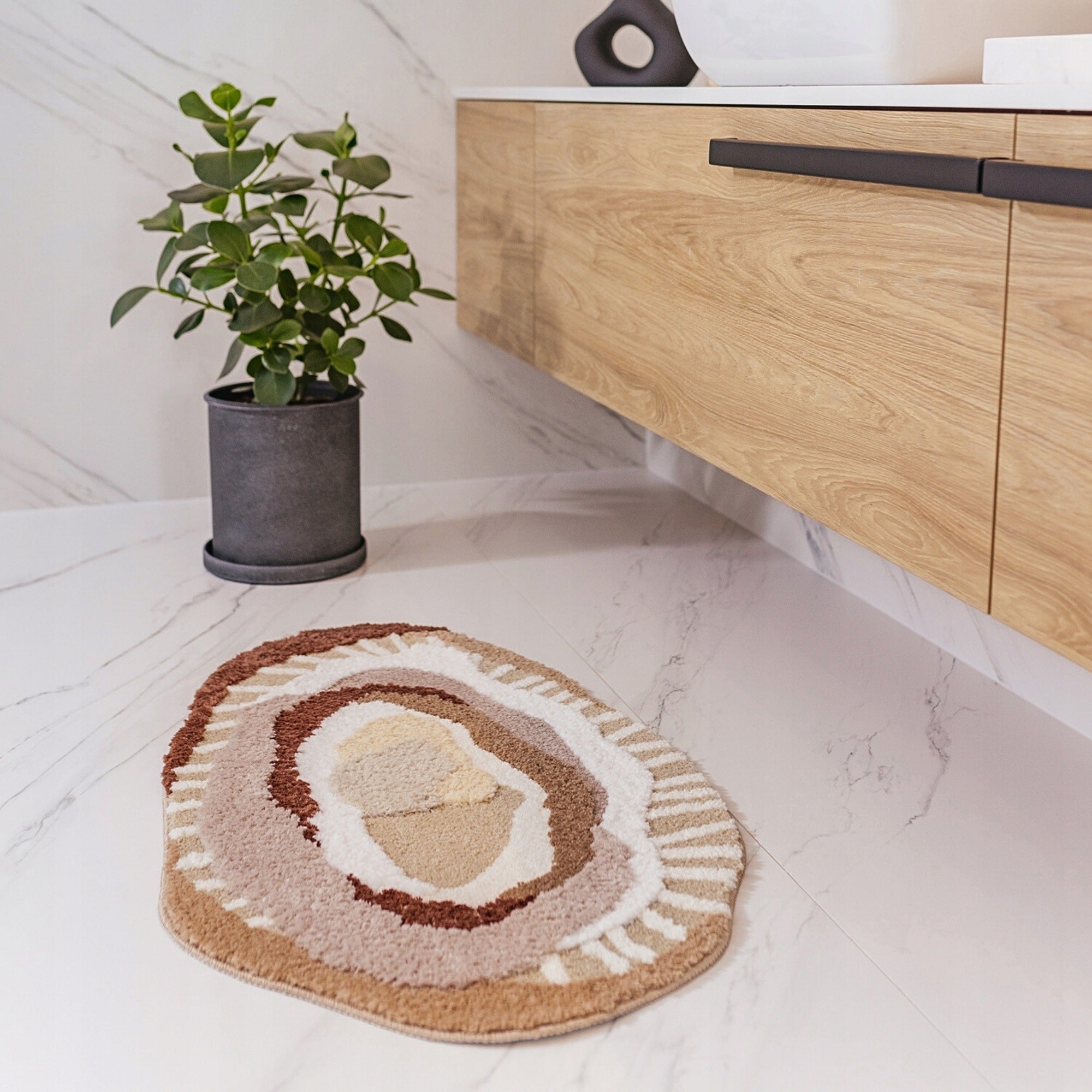 Carpet Modern 3D 60x100cm Soft Fluffy Anti-slip Abstract Beige Manufacturer code EF0384