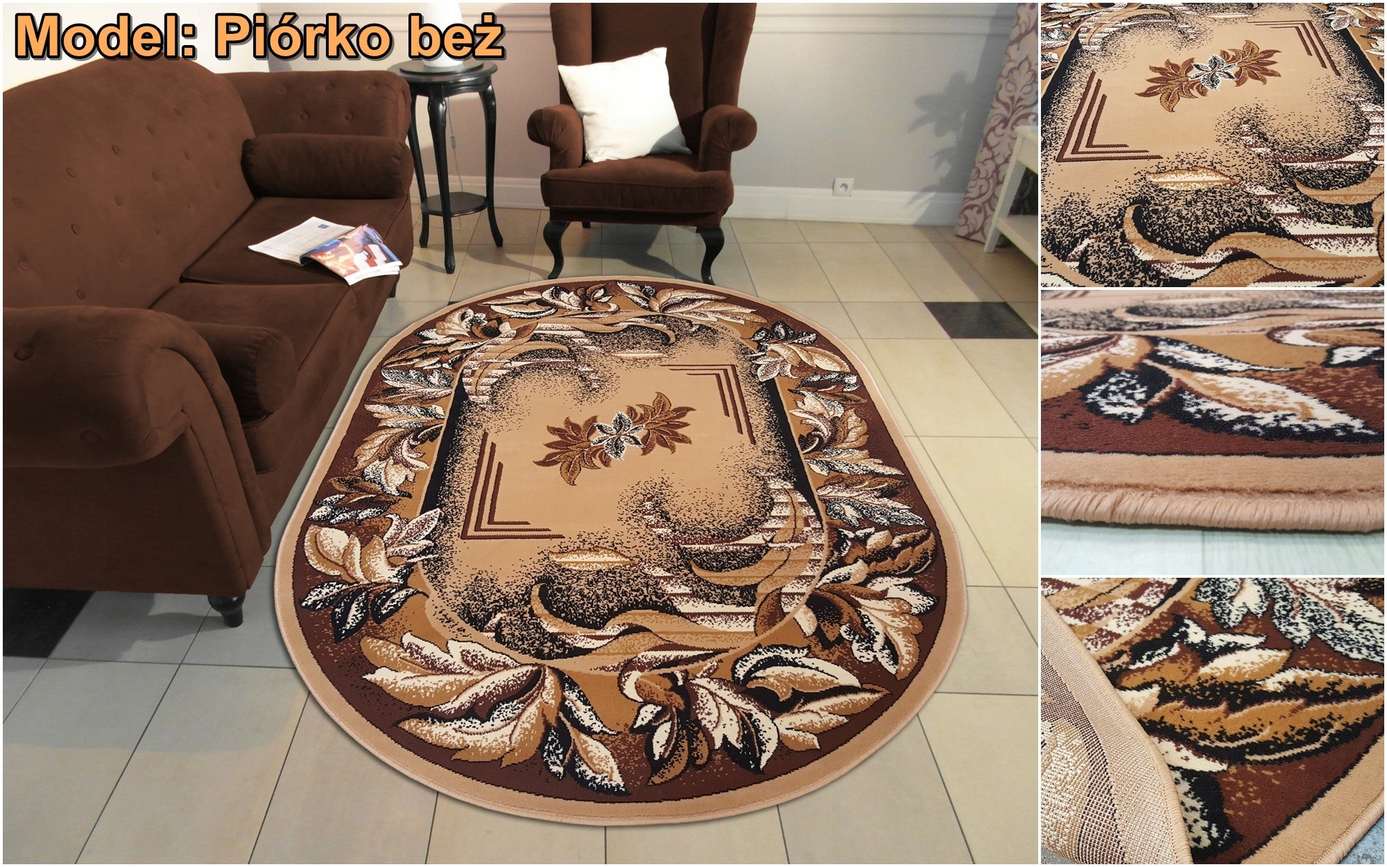 Carpet Oval Carpets Oval ALFA 200x300 Mix patterns Belgian with Hair Color multicolor
