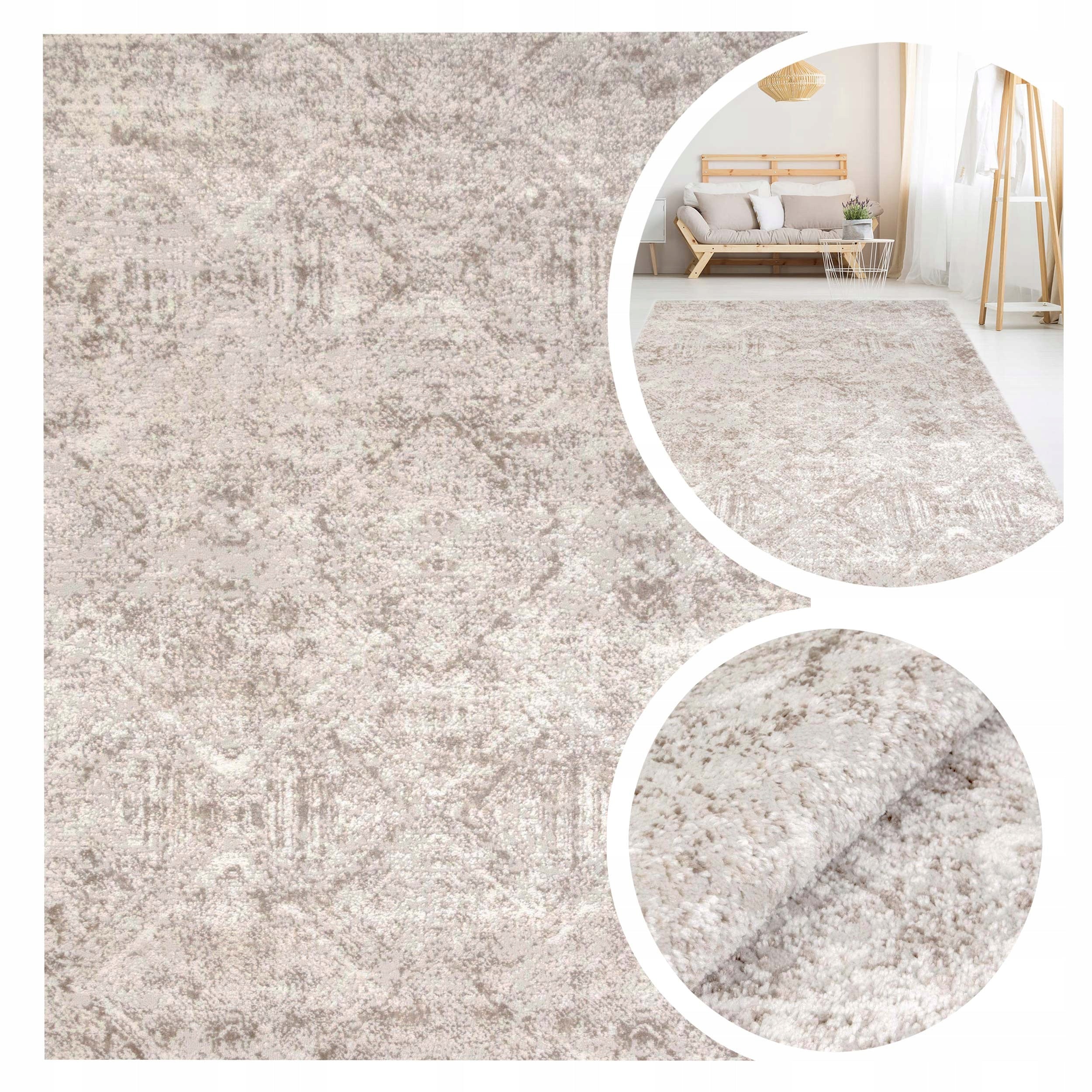 Carpet PORTLAND Modern Light Beige For Living Room Bedroom 160x230 cm