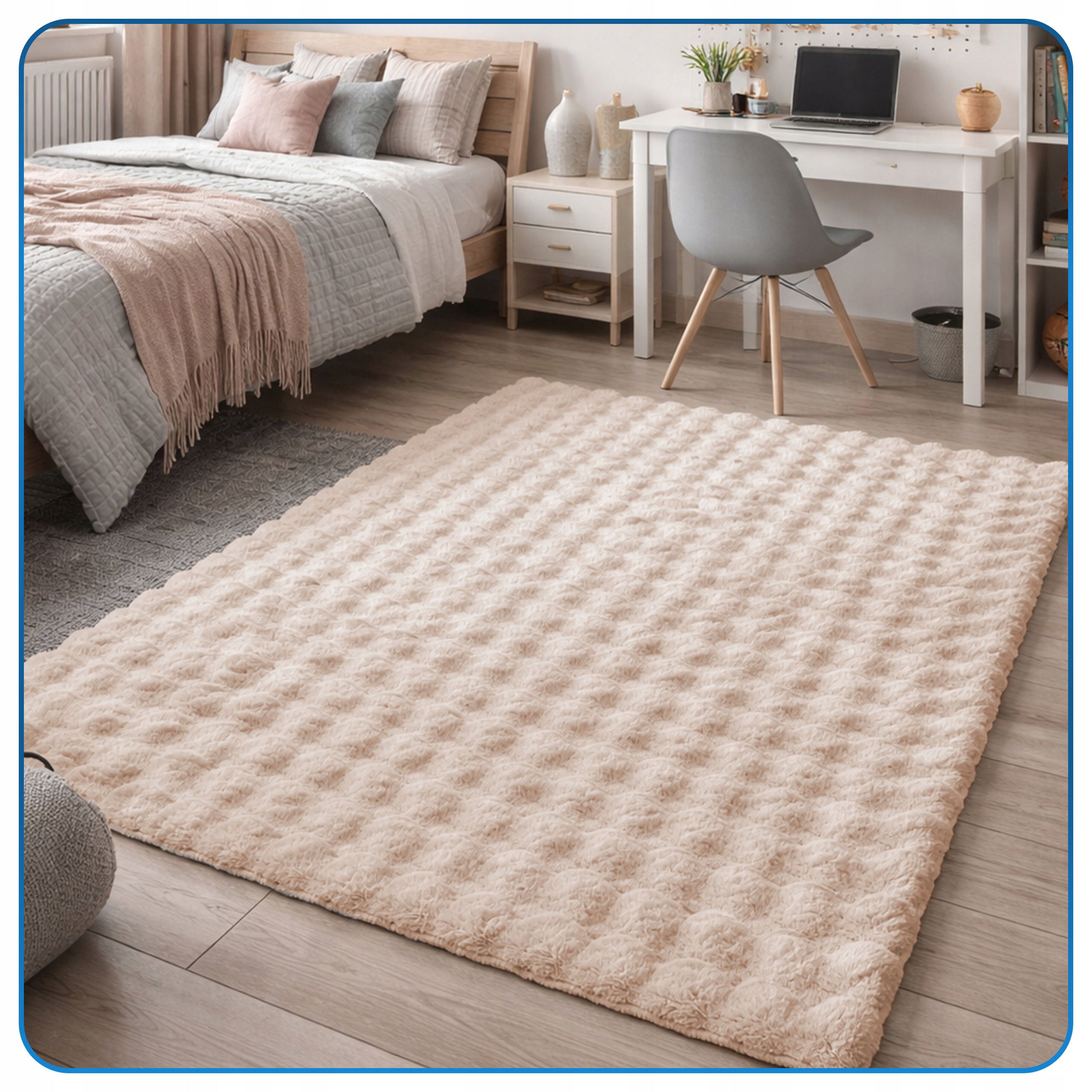 Carpet Rabbit Bubble 120x170 cm plush for living room fur rabbit velvet Product width 170 cm