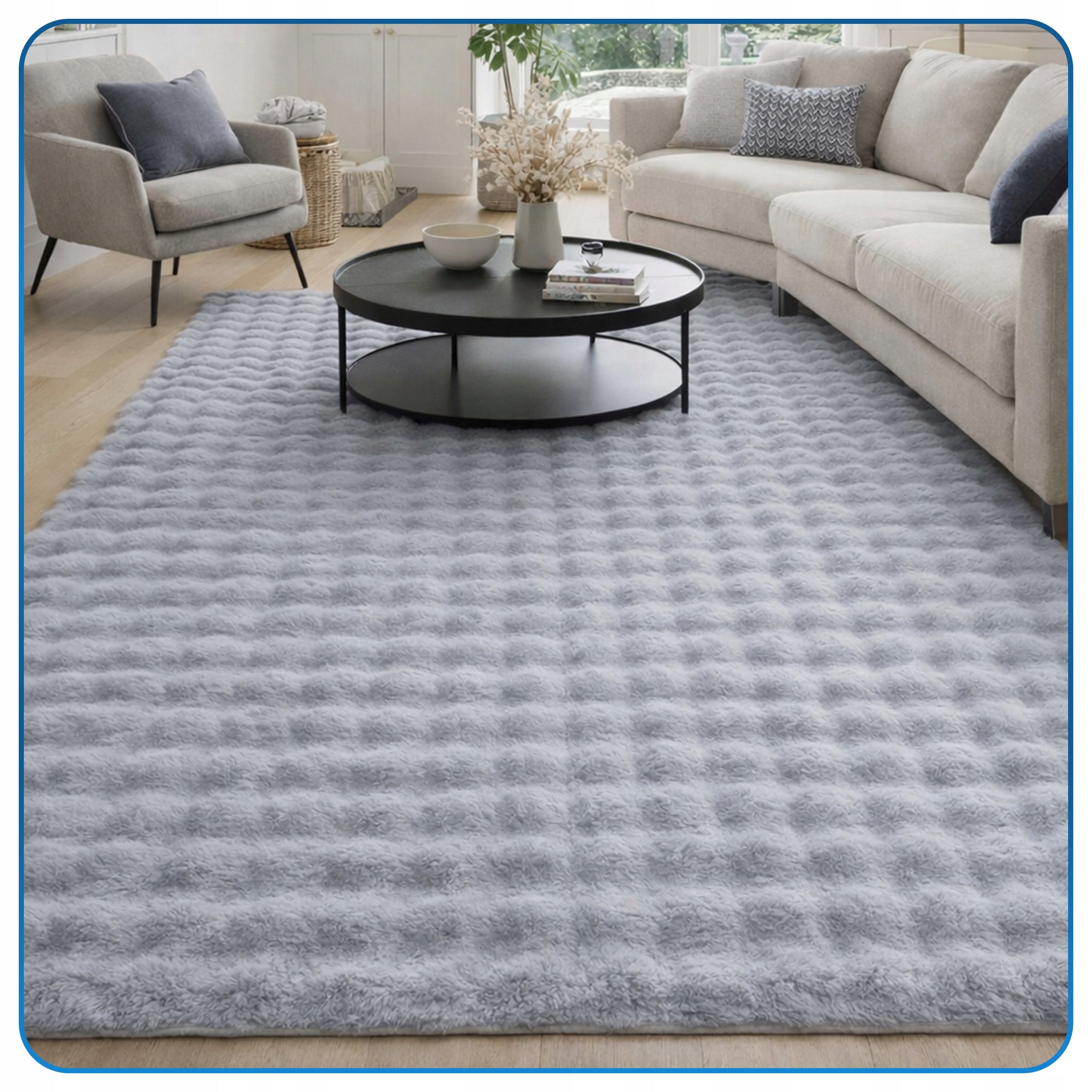 Carpet Rabbit Bubble 120x170 cm plush for living room fur rabbit velvet Shape rectangular