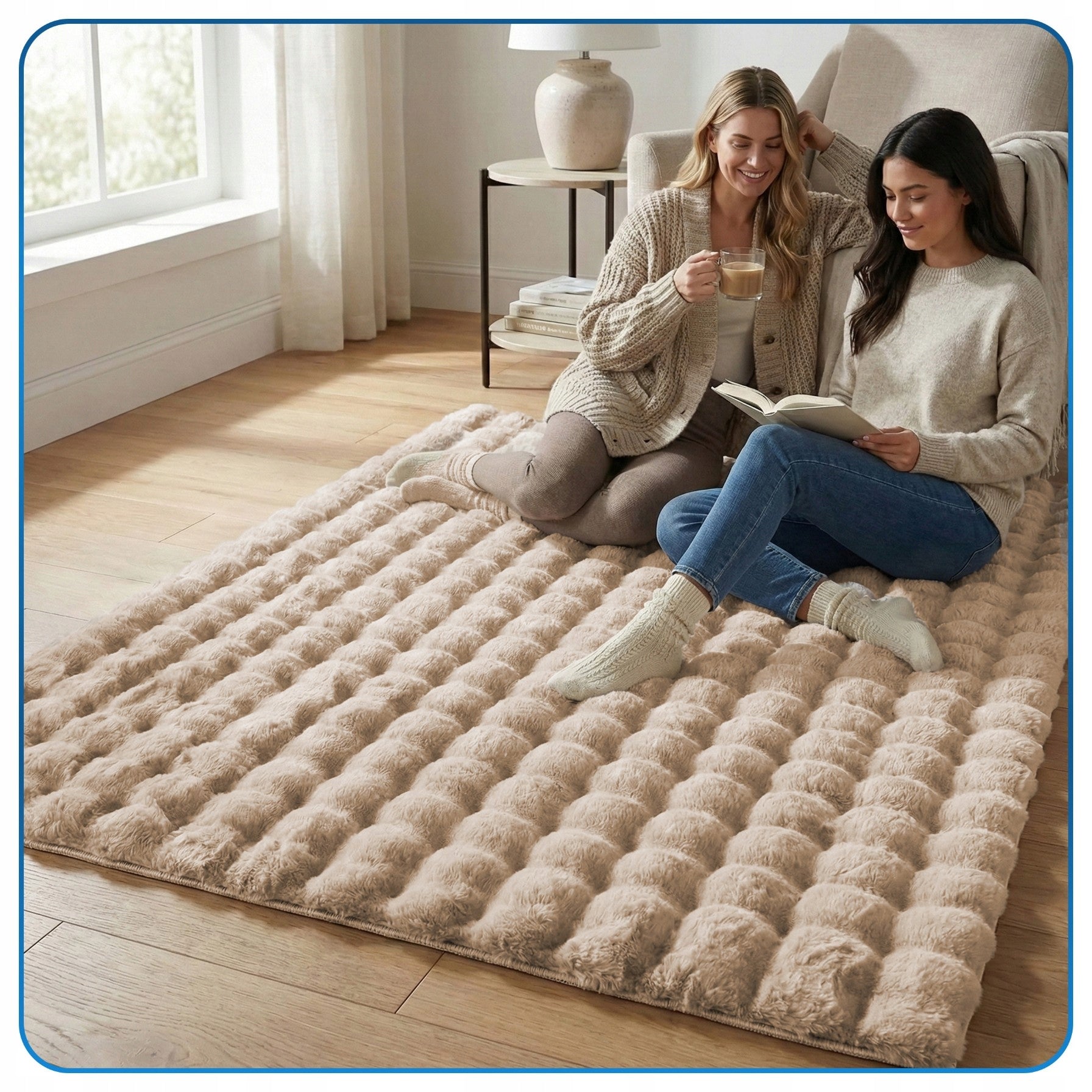 Carpet Rabbit Bubble 120x170 cm plush for living room fur rabbit velvet Thickness 30 mm