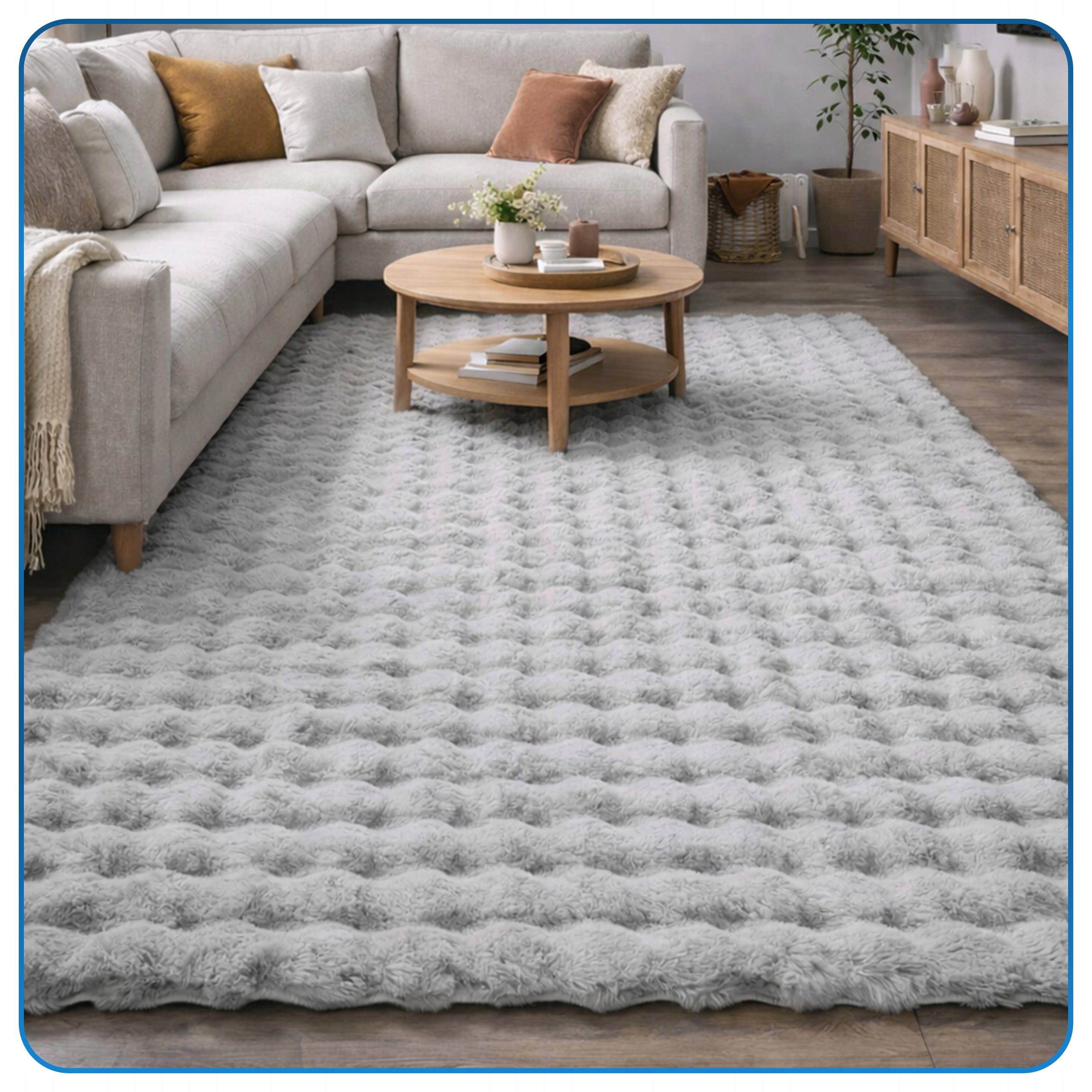 Carpet Rabbit Bubble 140x200 cm plush for living room fur rabbit velvet Thickness 30 mm