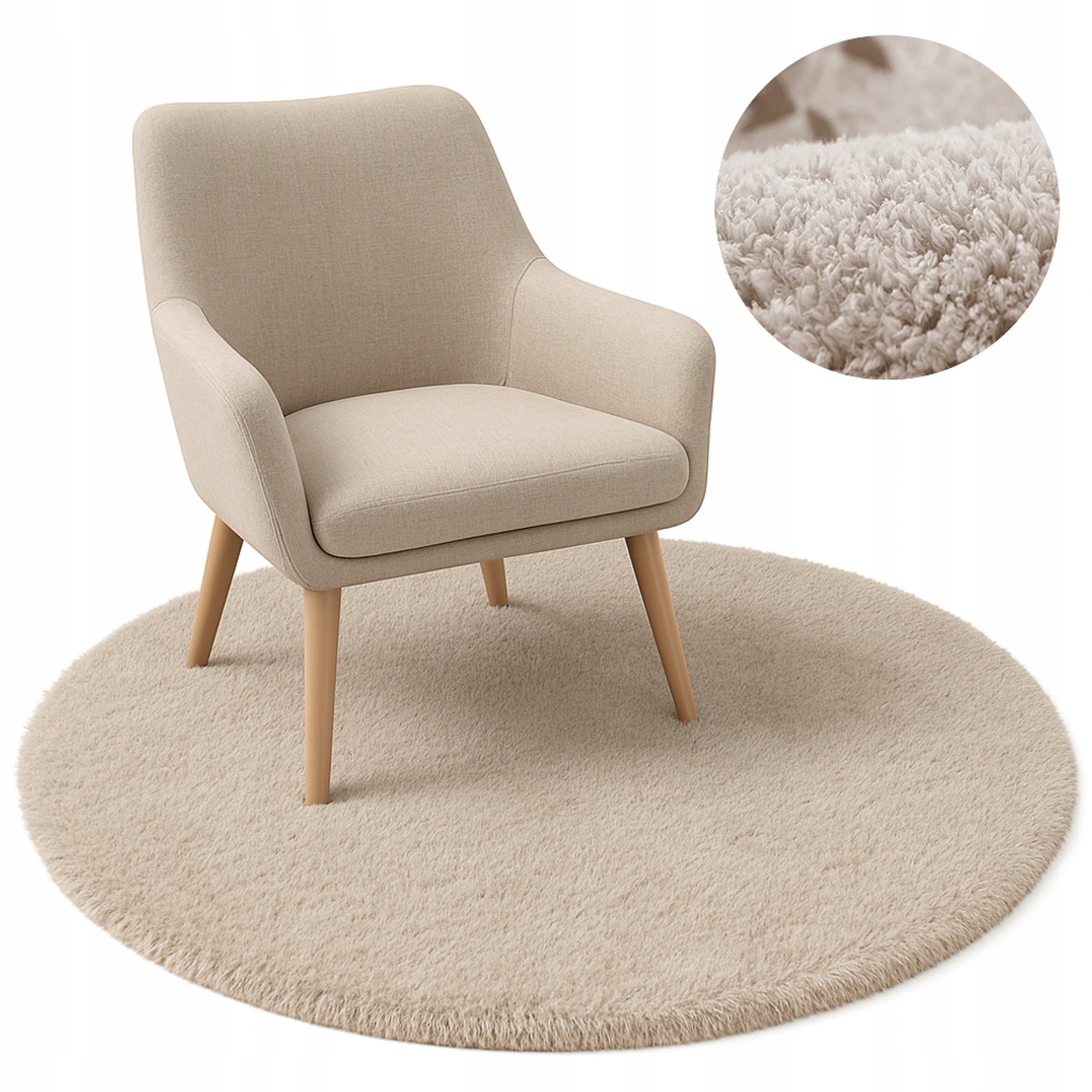 Carpet Round Alpaca non-slip soft modern living room 120x120