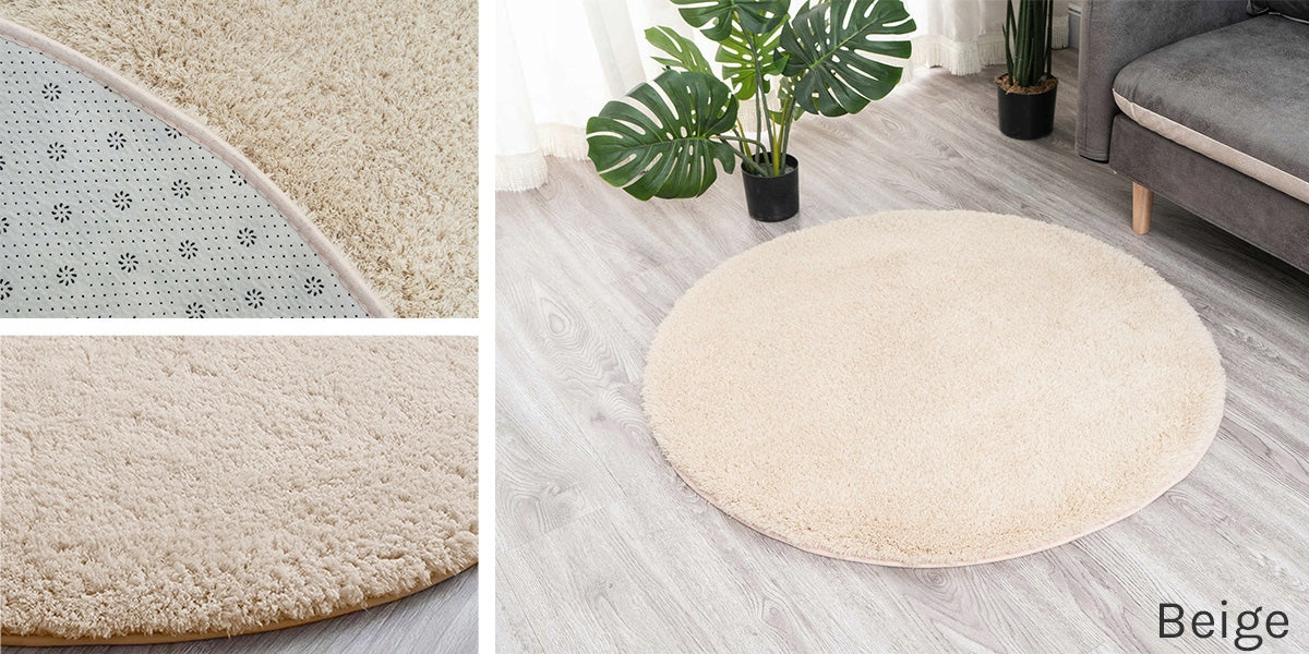 Carpet Round Alpaca non-slip soft modern living room 300x300 Color gray