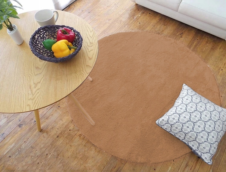 Carpet Round Rabbit rabbit fur non-slip fluffy 120x120 Thickness 20 mm