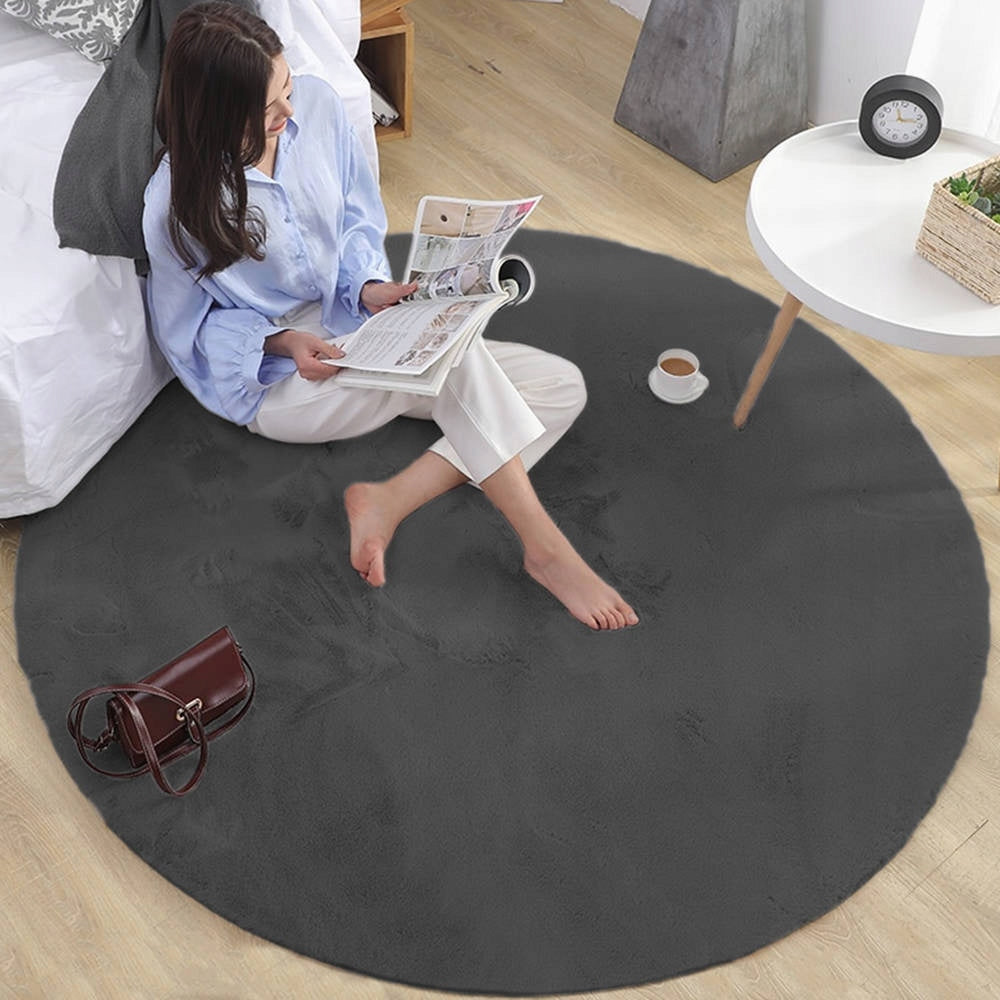 Carpet Round Rabbit rabbit fur non-slip fluffy 200x200 Brand Strado