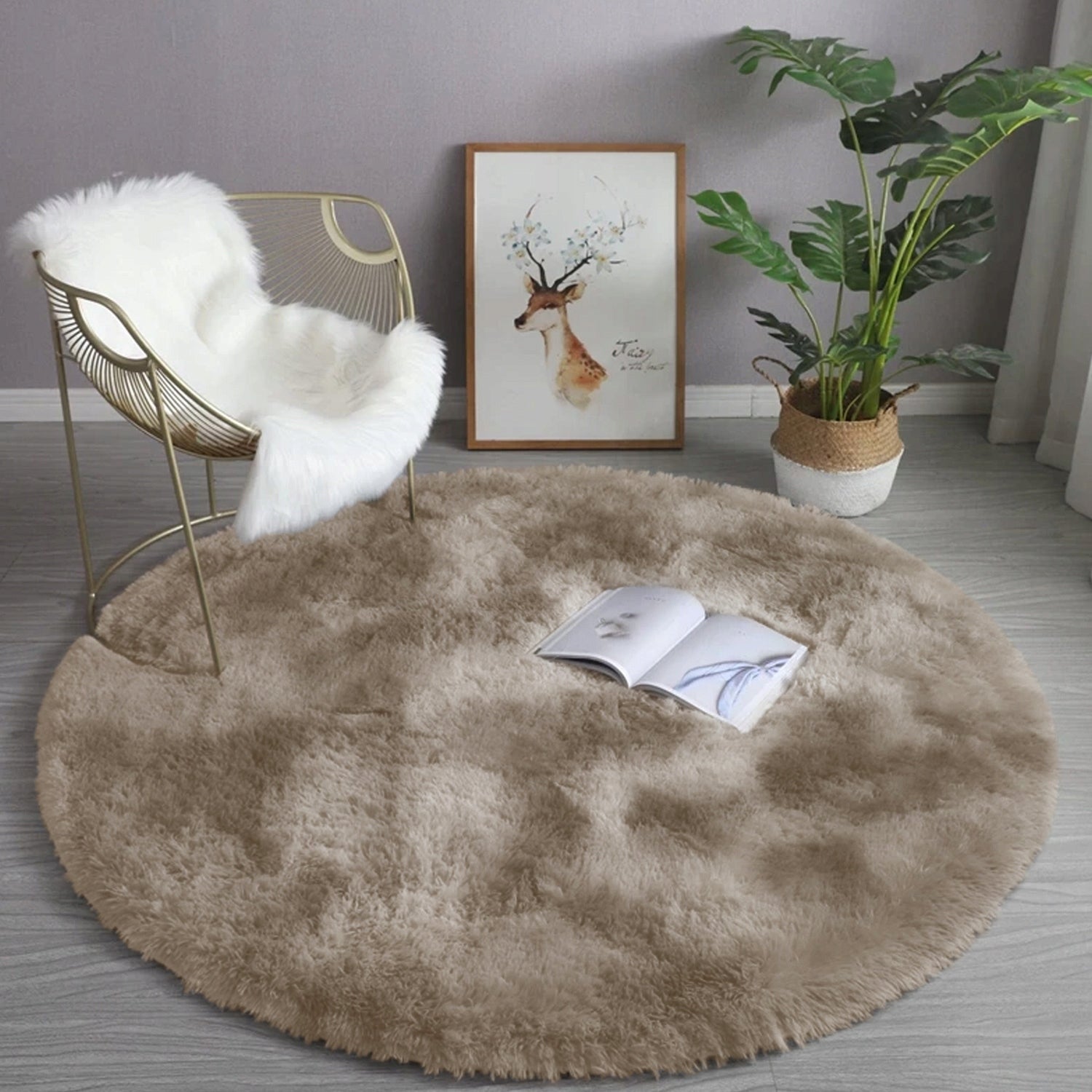 Carpet Round Shaggy Ombre non-slip modern living room 160x160 Packaging status original