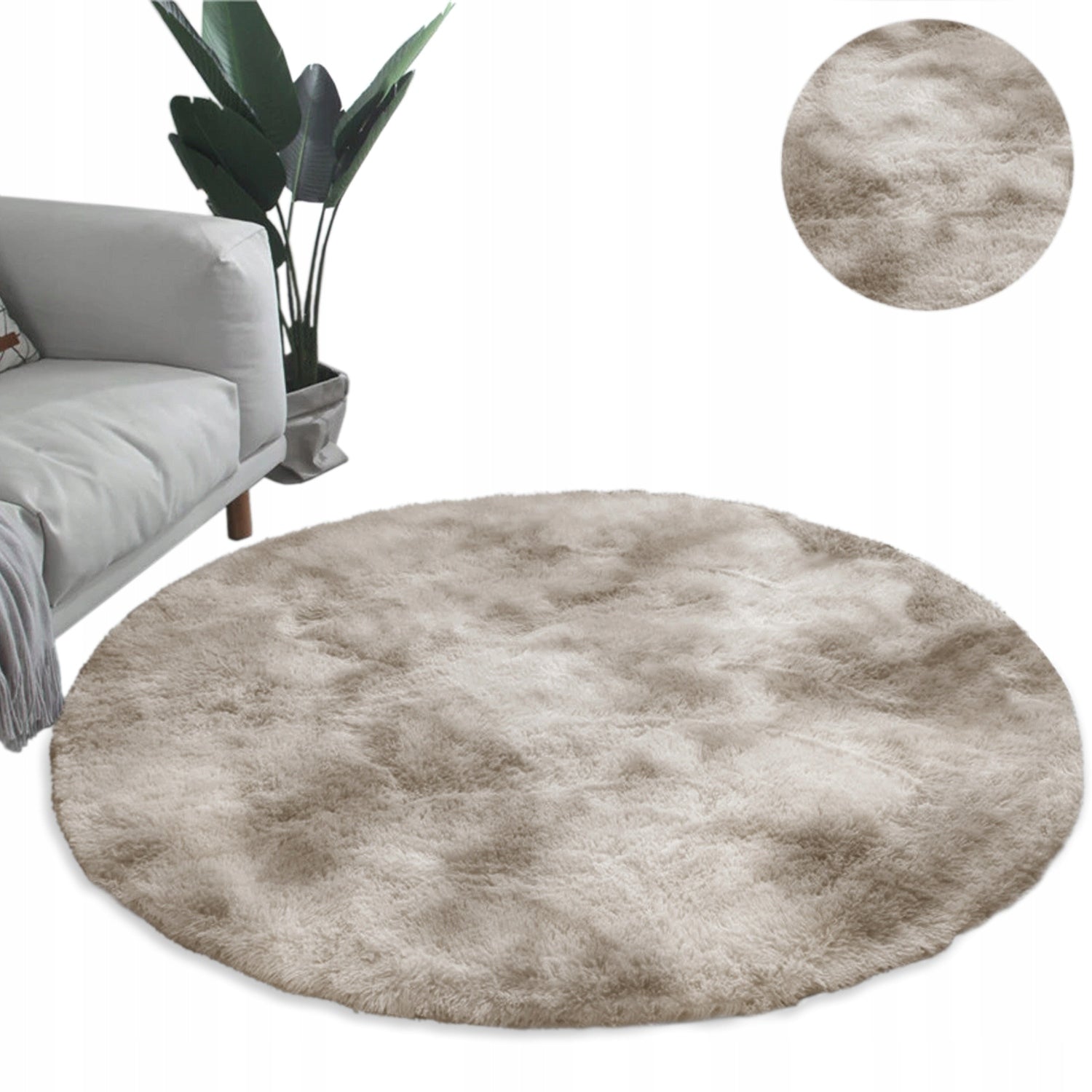Carpet Round Shaggy Ombre non-slip modern living room 160x160