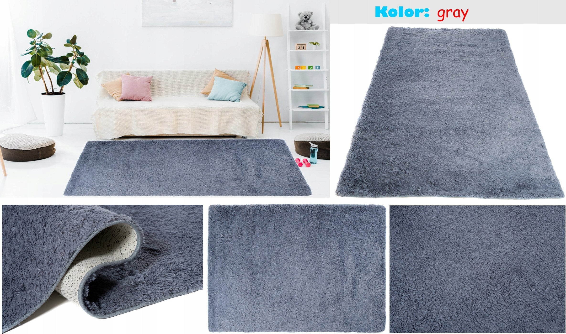 Carpet SILK 200x300 Shaggy Plush Soft Hairy Length 300 cm