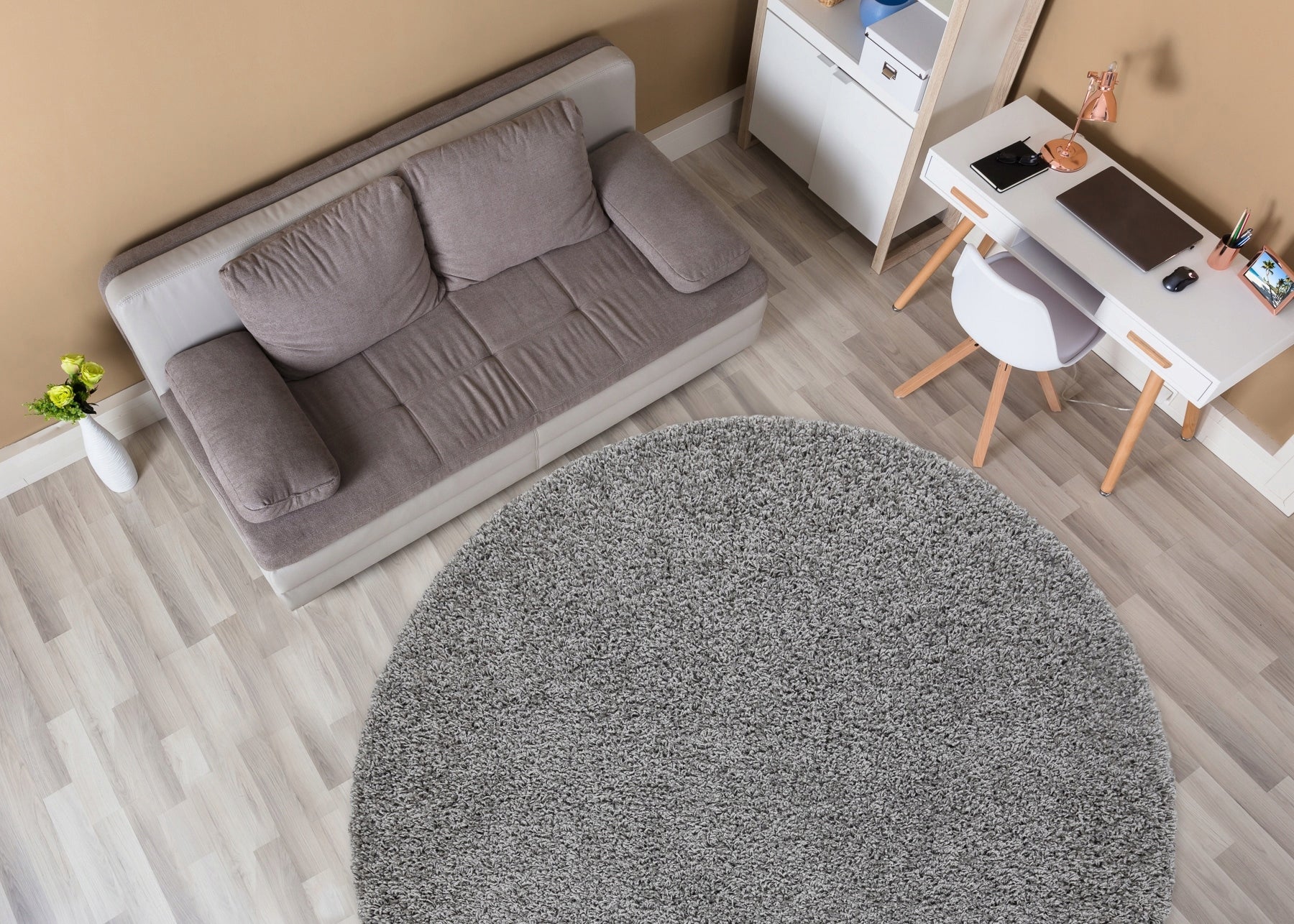 Carpet SOFFI circle shaggy 5cm GREY 120 cm Product width 120 cm