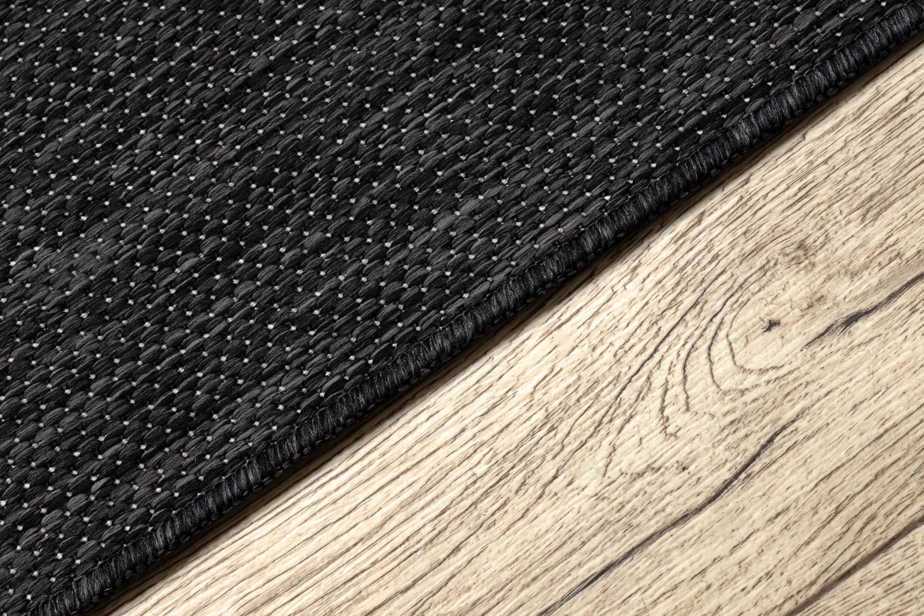 Carpet STRING SION flat weaving black TERRACE WITHOUT PATTERN 140x190 cm Color black