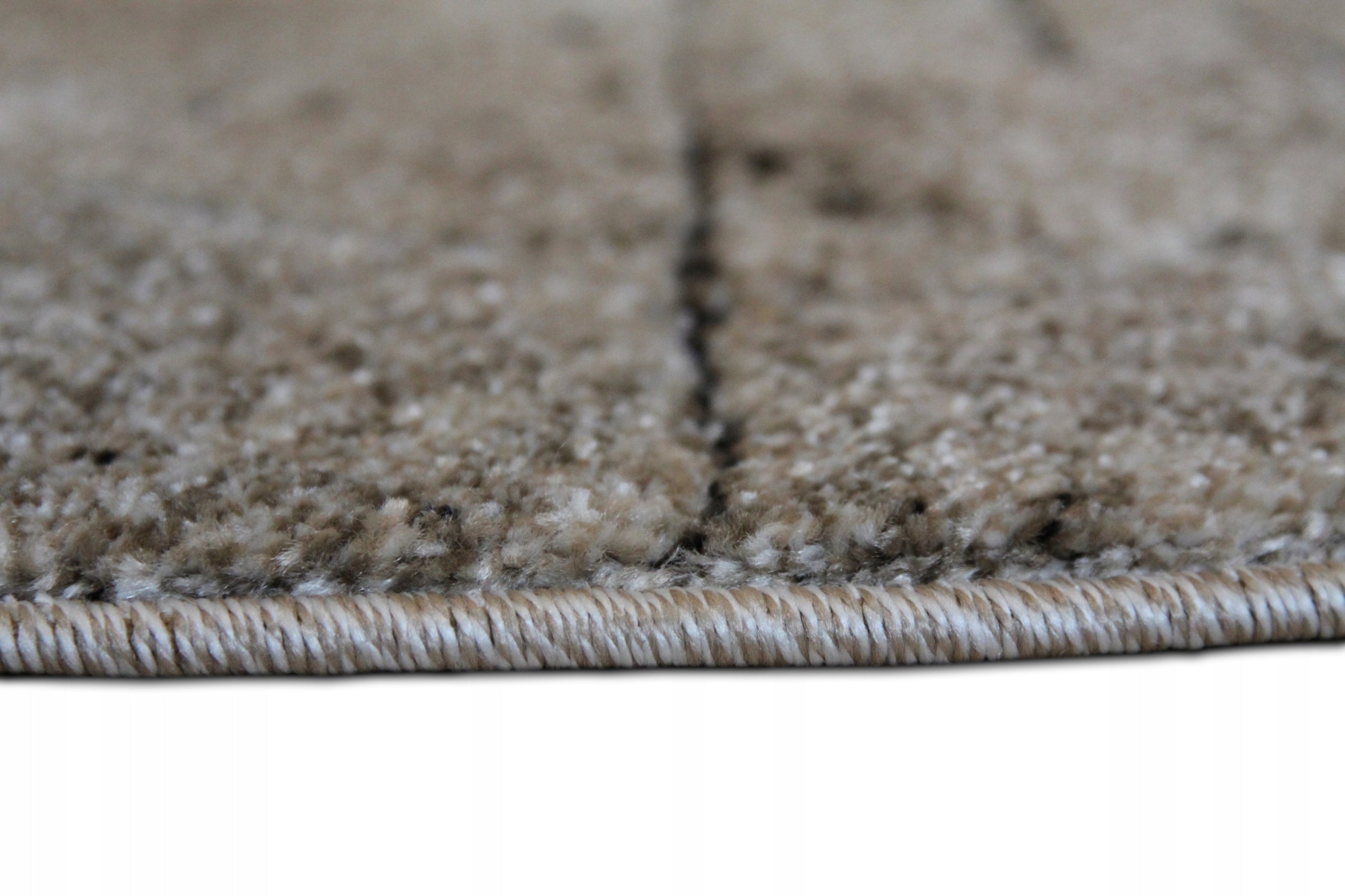 Carpet, circle 120 cm, camel, practical, fashionable, THICK HIT Brand Welur