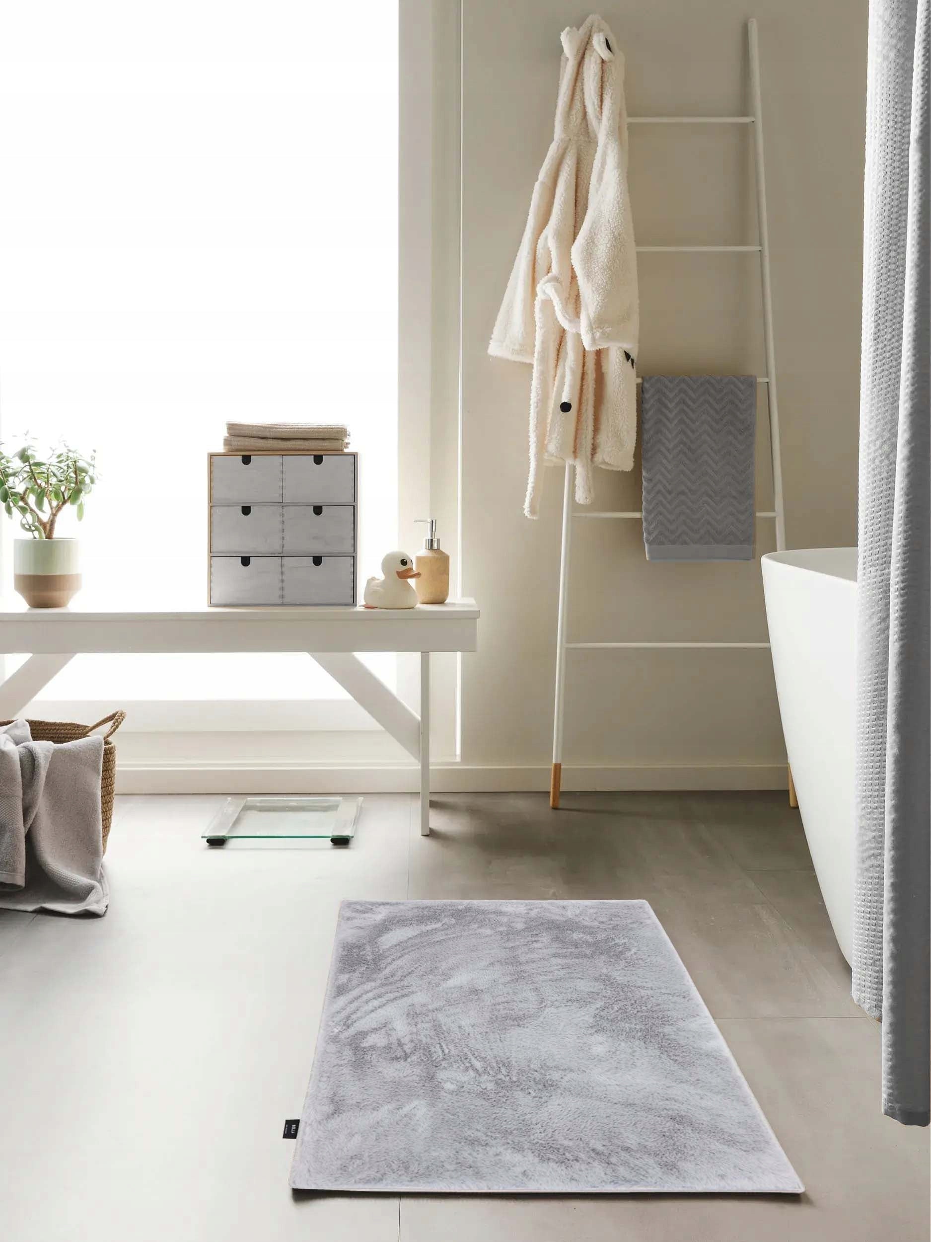 Carpet for Bathroom Soft Rabbit Anti-slip Plush Grey 60x90 cm Brand ELSIMONE CARPET