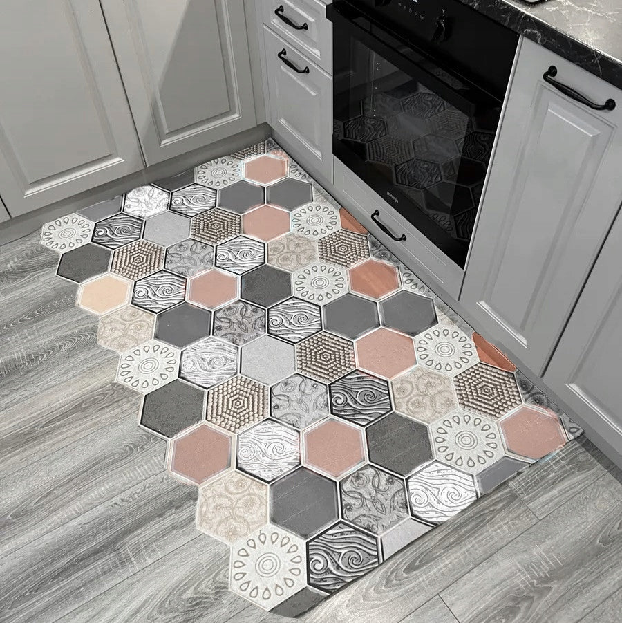 Carpet for Kitchen 50x180 Scandinavian Easy to Clean Rug Beige