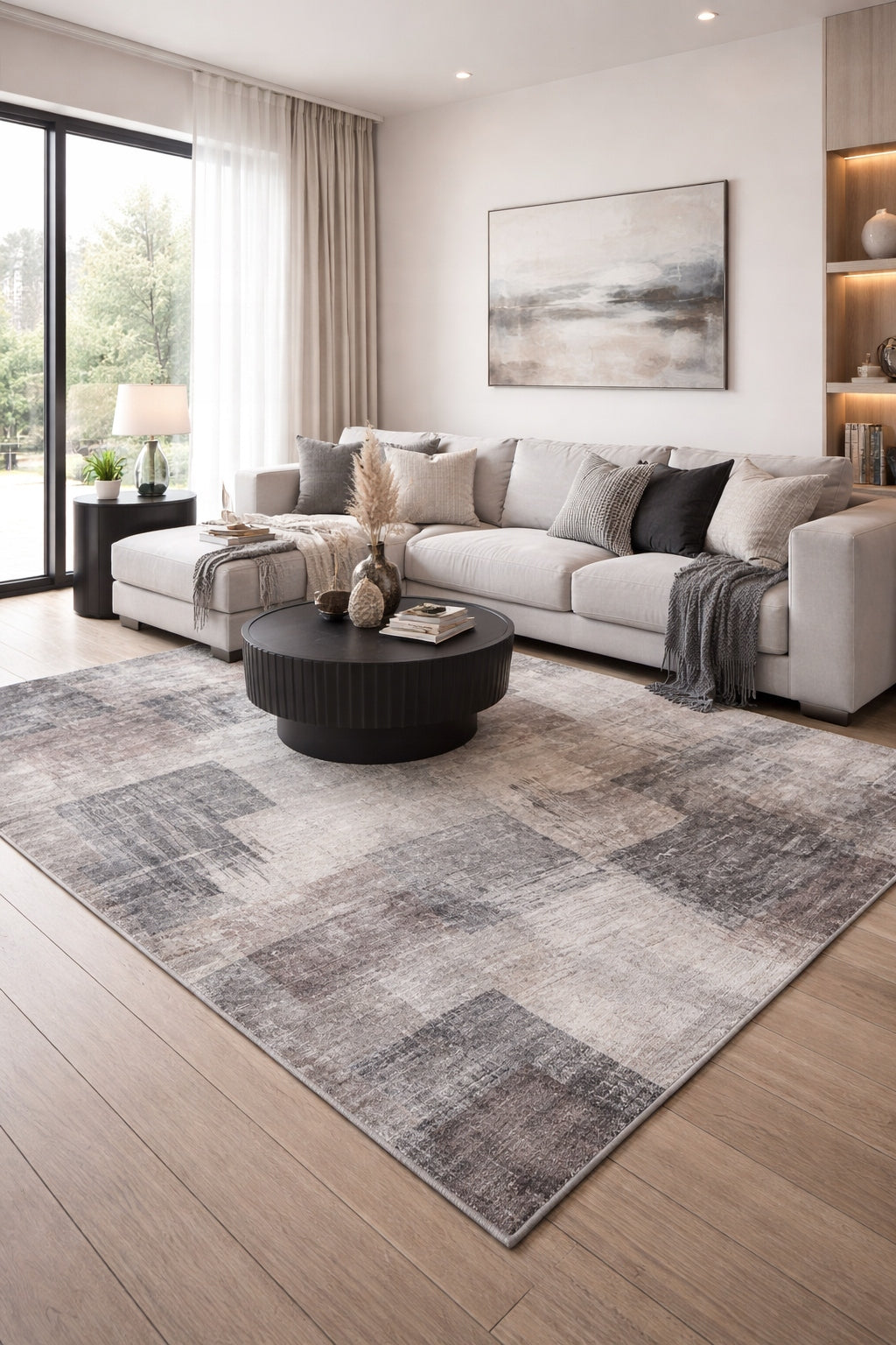 Carpet for Room Rubbed Concrete Modern Soft Plush Flannel 1,6x2,3 Manufacturer code Dywan FLANEL PRINTTED Antypoślizgowy 160x230