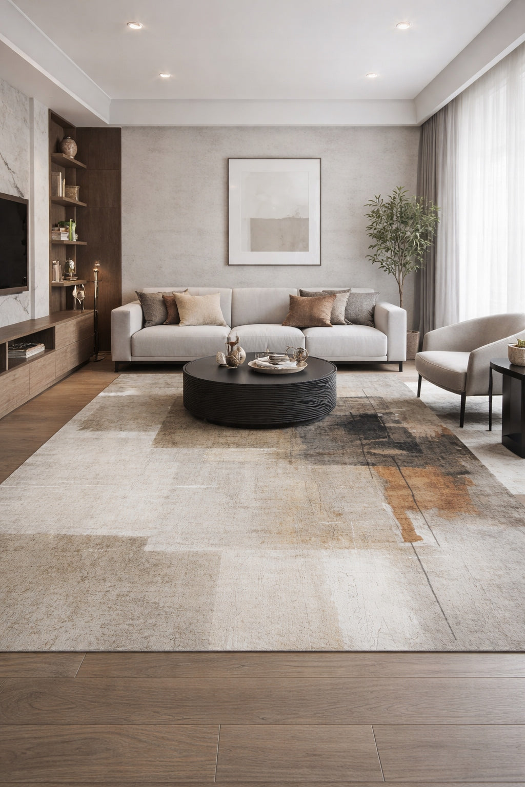 Carpet for Room Rubbed Concrete Modern Soft Plush Flannel 140x200 Length 200 cm