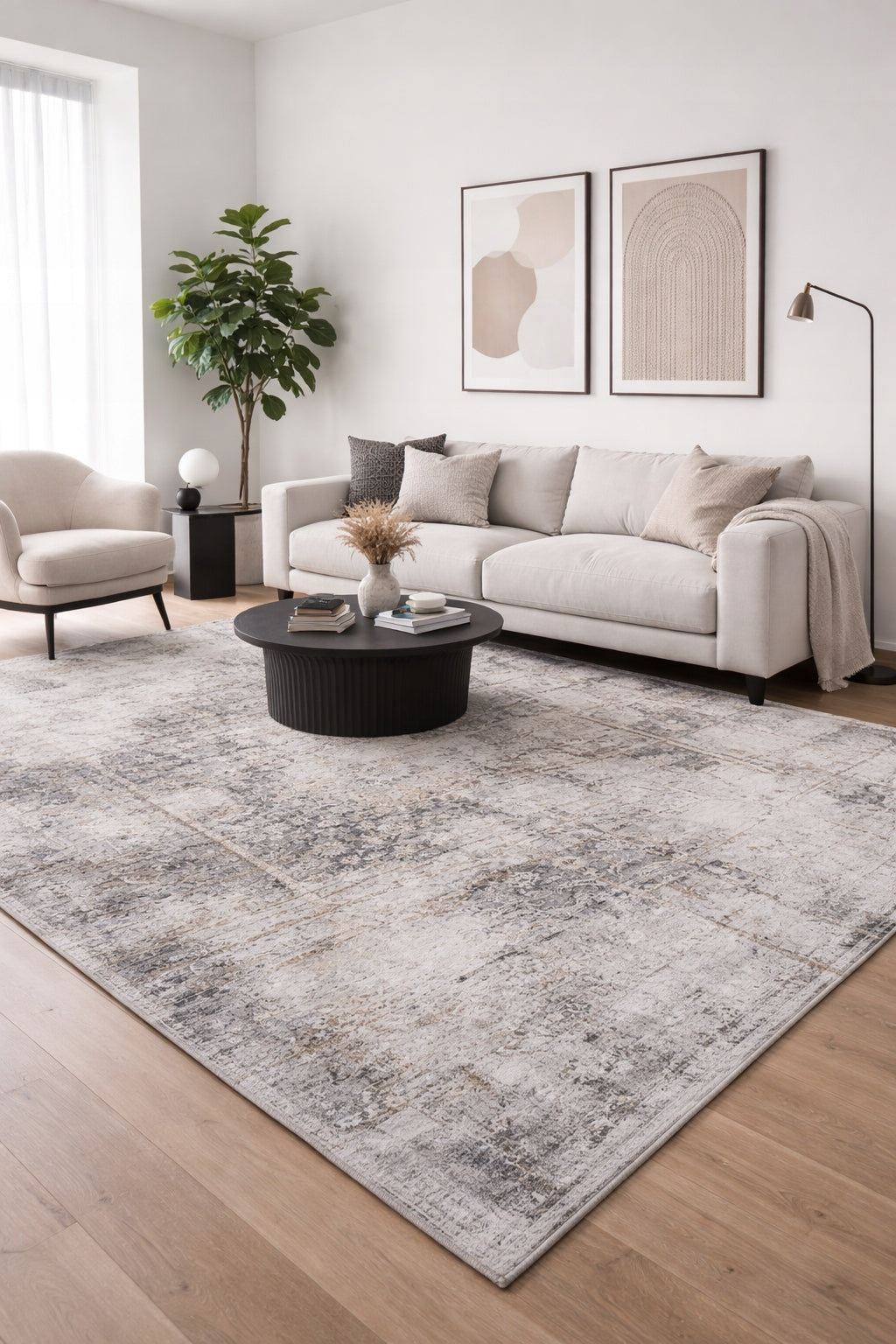 Carpet for Room Vintage Rubbed Pattern Soft Plush Flannel 160x230 cm Packaging status original