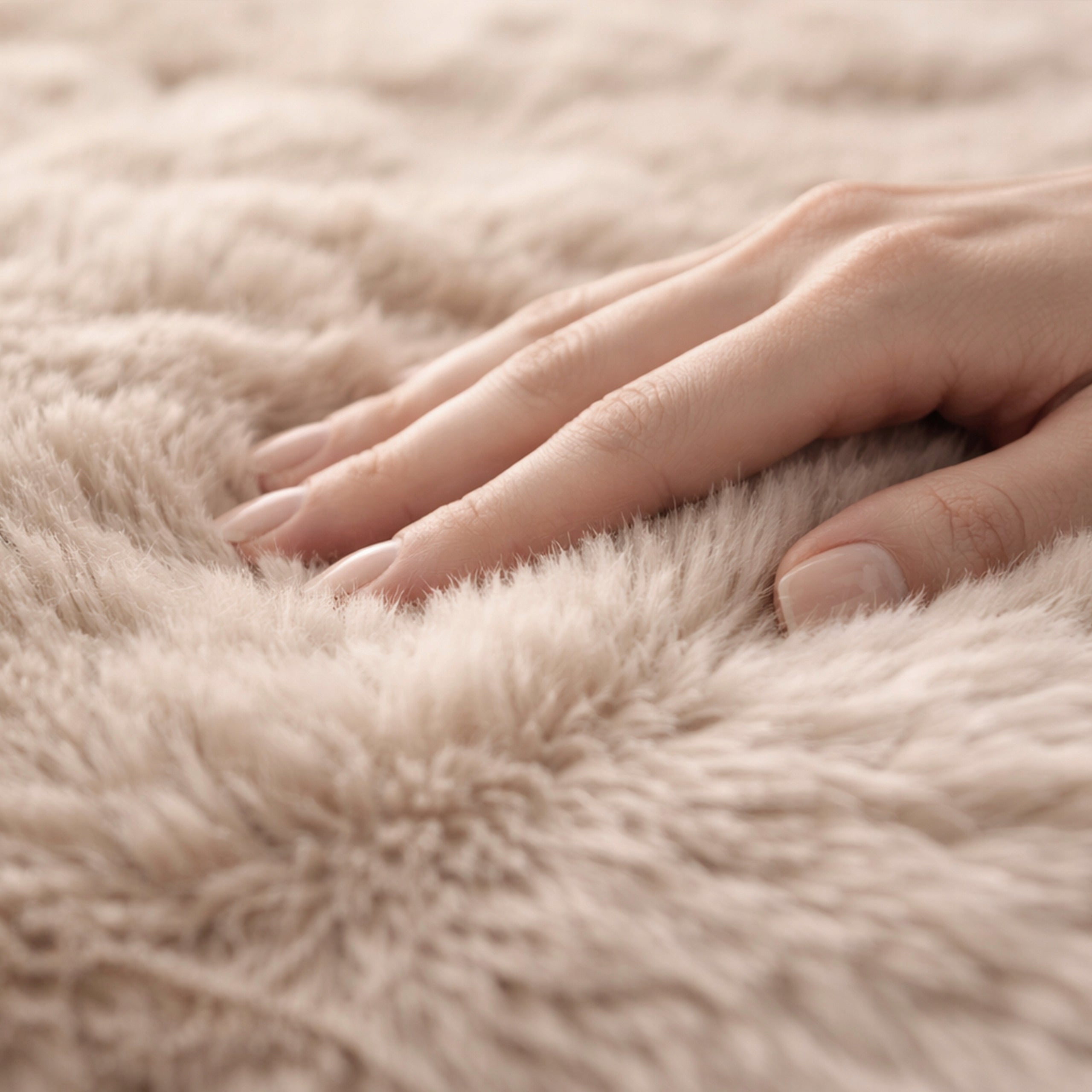 Carpet for living room Rabbit 140x200 cm fluffy rabbit fur non-slip Packaging status original