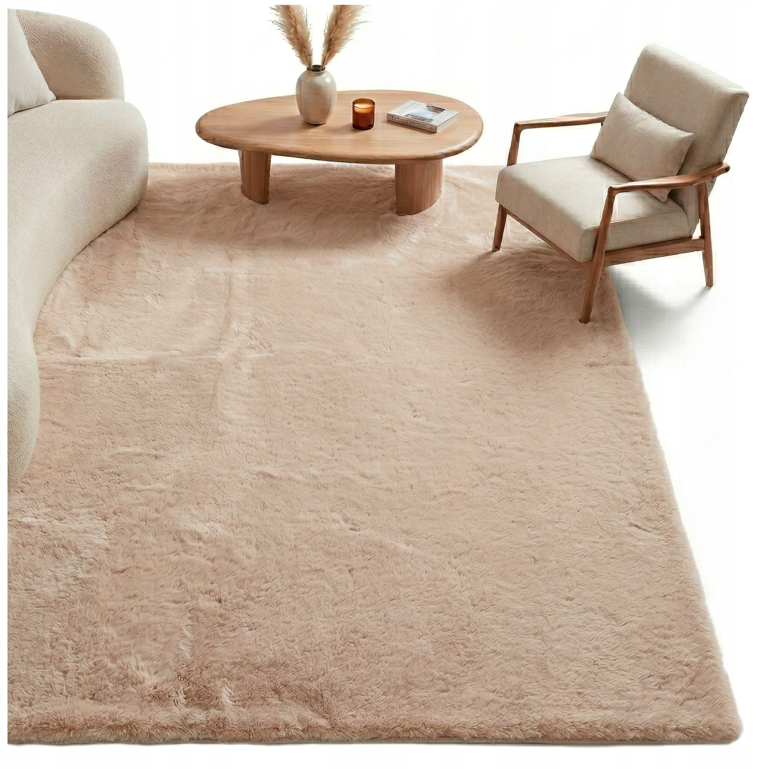 Carpet for living room Rabbit 140x200 cm fluffy rabbit fur non-slip