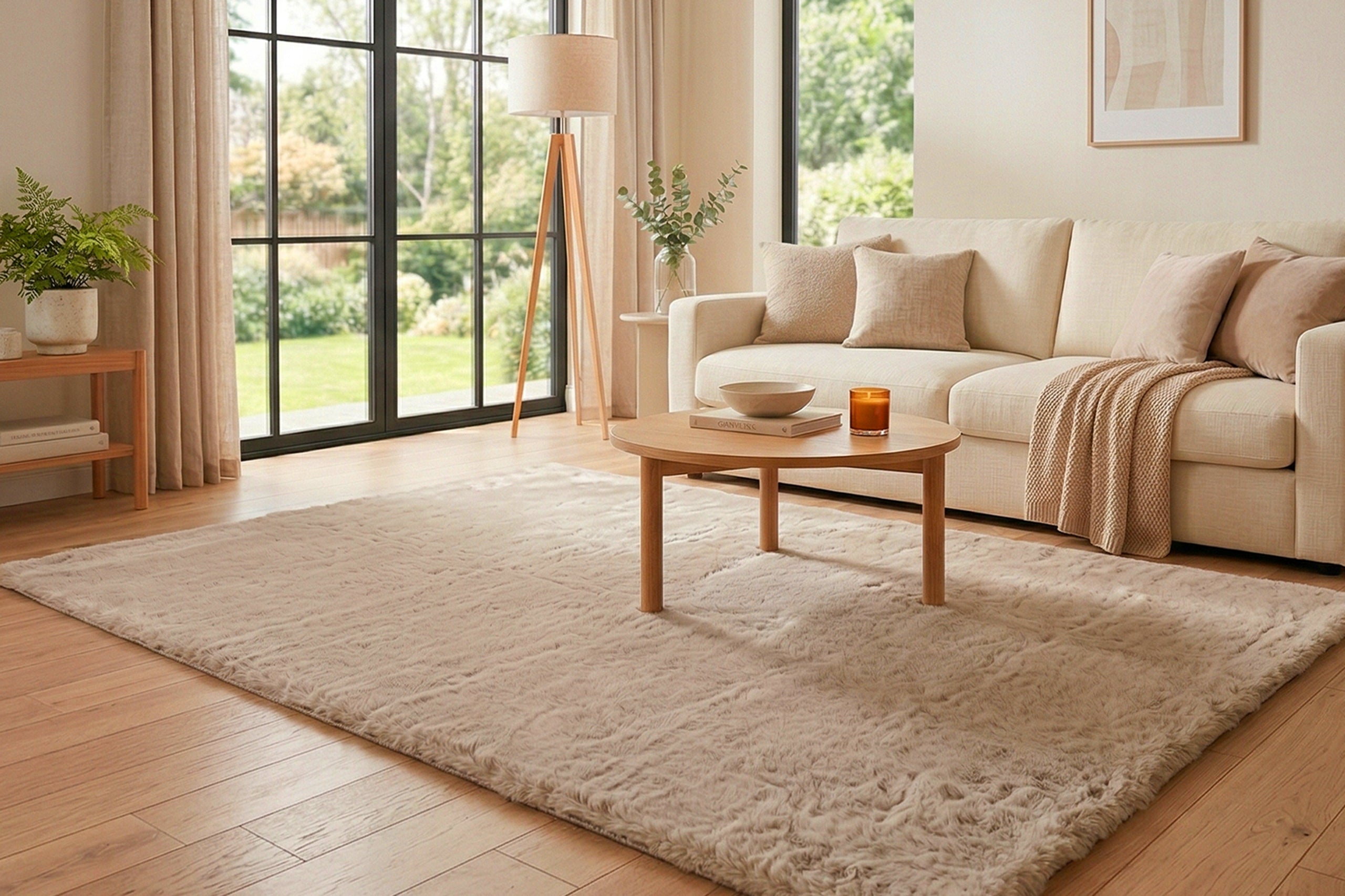 Carpet for living room Rabbit 200x300 cm fluffy rabbit fur non-slip Grammage 1650 kg/m²