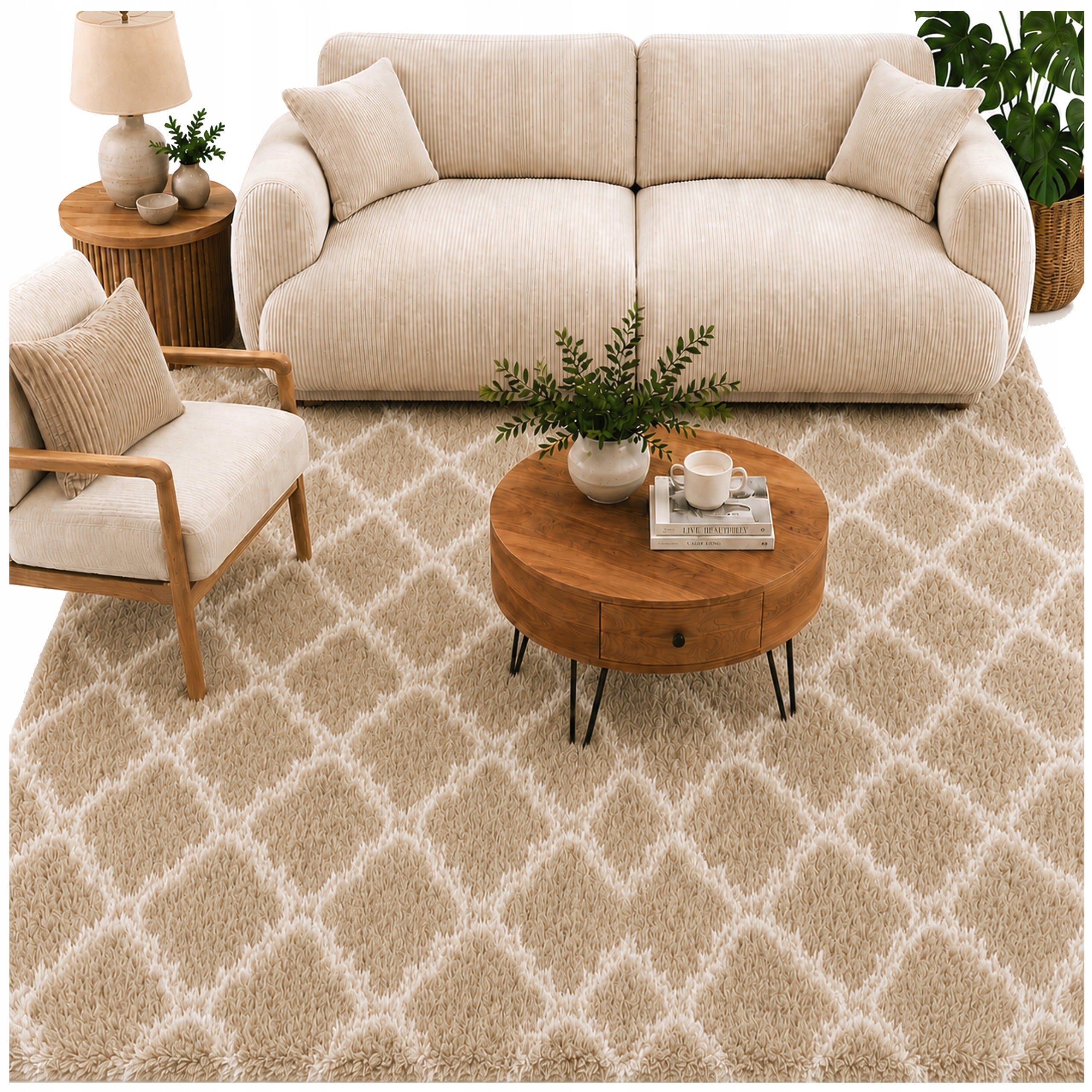 Carpet for living room shaggy DECOR non-slip soft fluffy fashionable 200x250