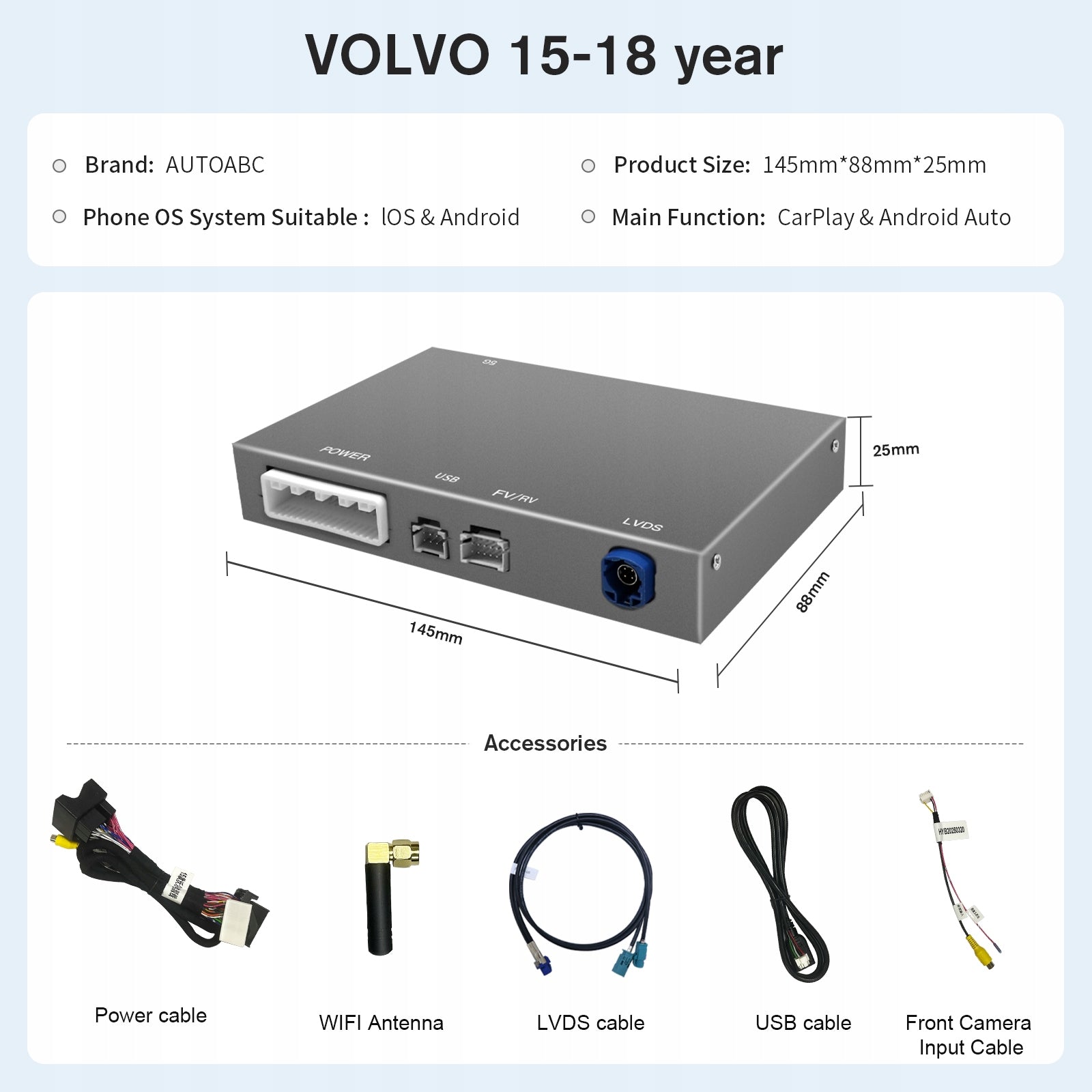 Carplay Android Auto for Volvo XC60 XC70 S60 S80 V60 V70 V40 Brand no brand