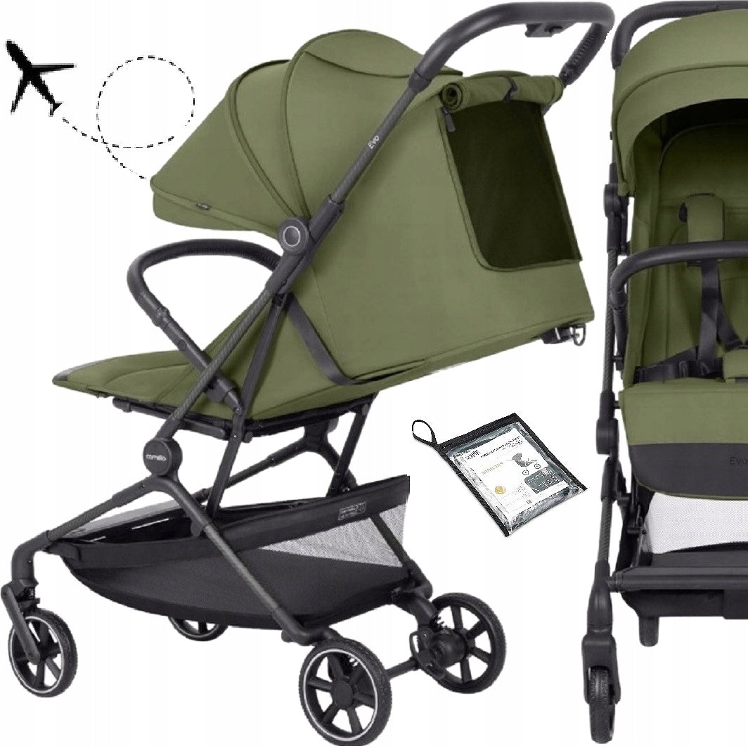 Carrello Evo Lightweight Stroller For Airplane & Foil, Green