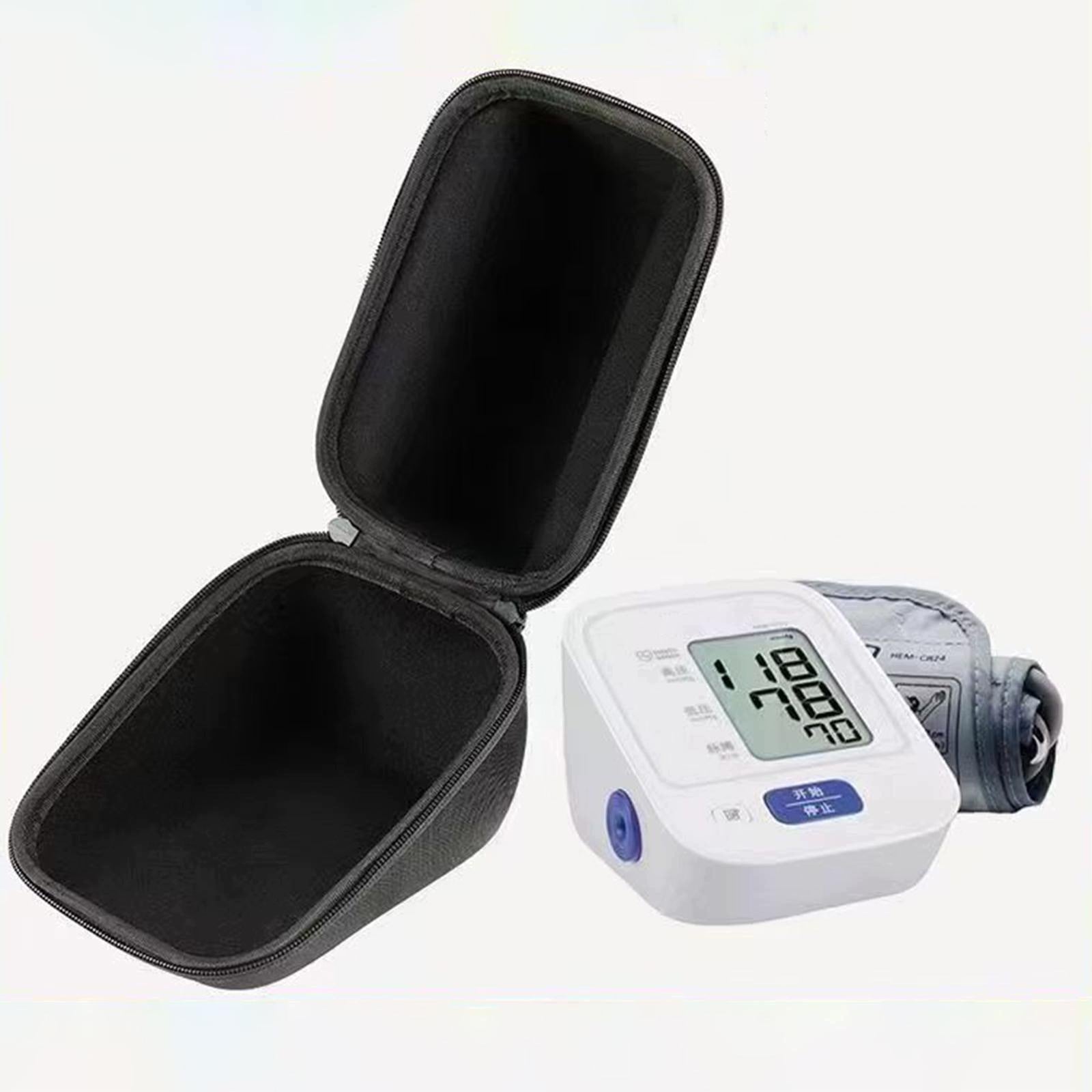 Carry Case for Upper Arm Pressure Monitor Organizer Zipper Closure Black