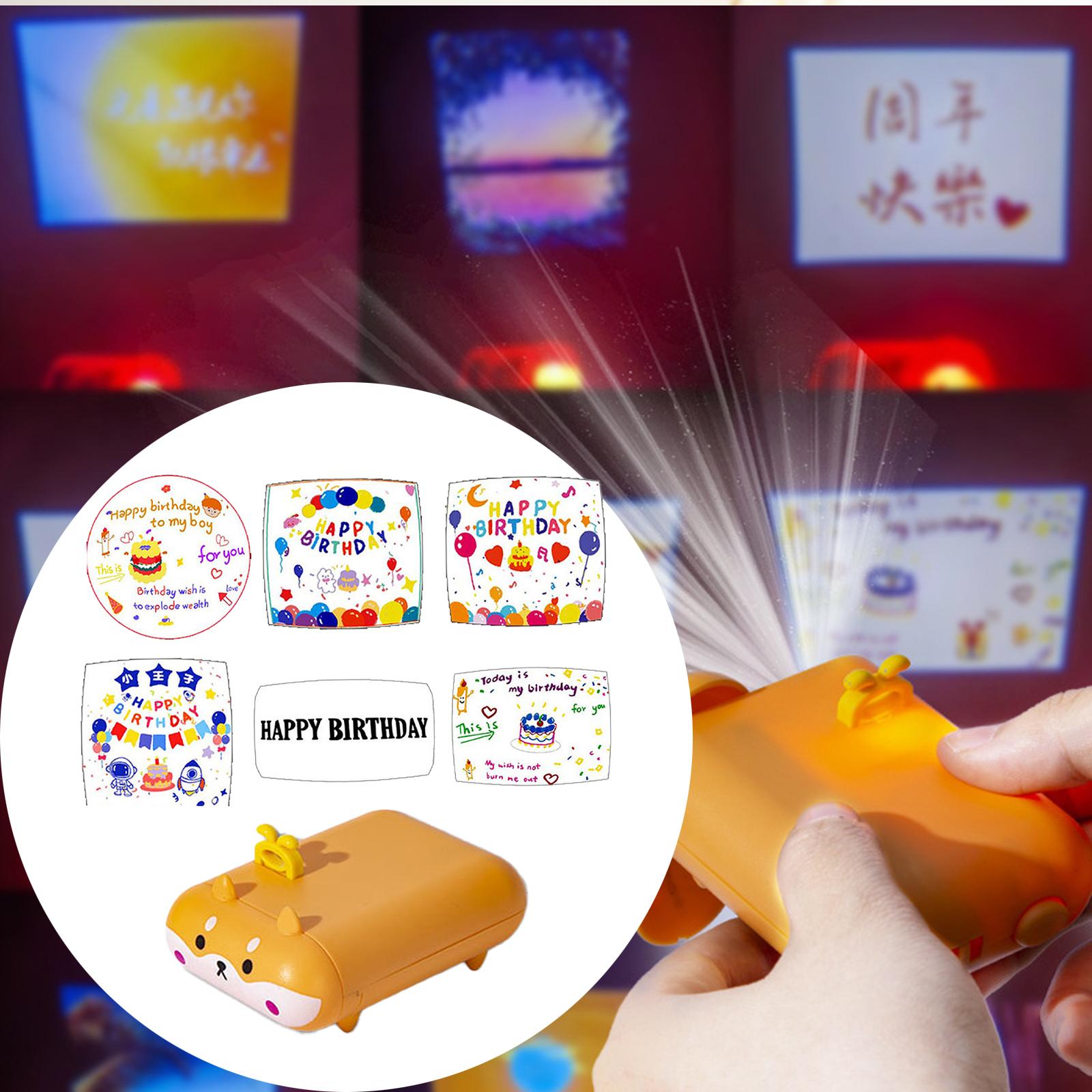 Cartoon Animal Projector Light 6 Projection Slides Kids Yellow Dog Birthday