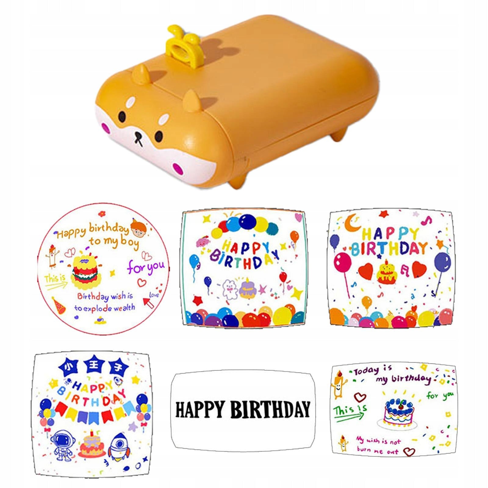 Cartoon Animal Projector Light Photographic Background Yellow Dog Birthday