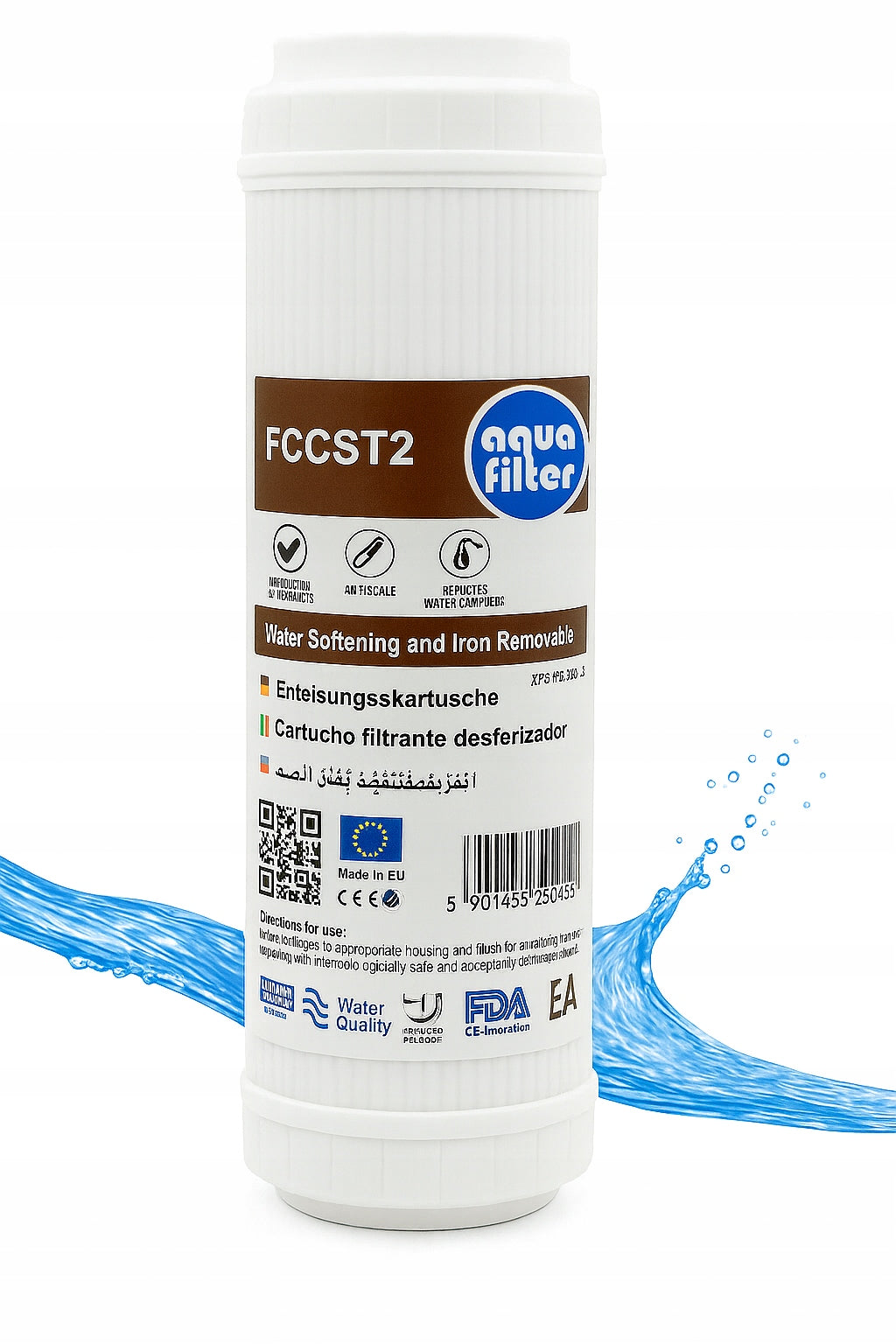 Cartridge, softening-ironing filter FCCST2 Aquafilter 10 inches unscrewable