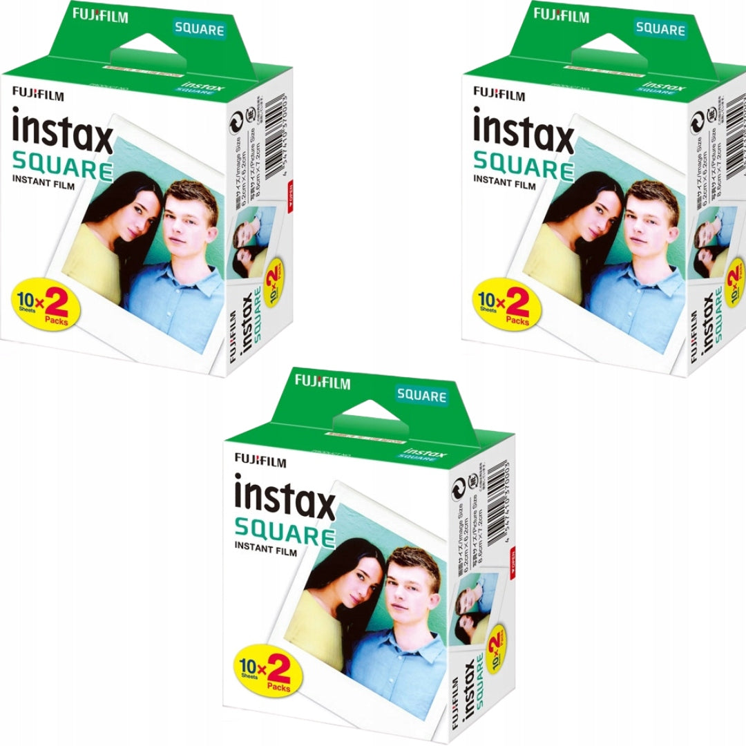 Cartridges Instax SQUARE 3x20pcs 60 PHOTOS Film Fujifilm SQ1 SQ6 Printer Link