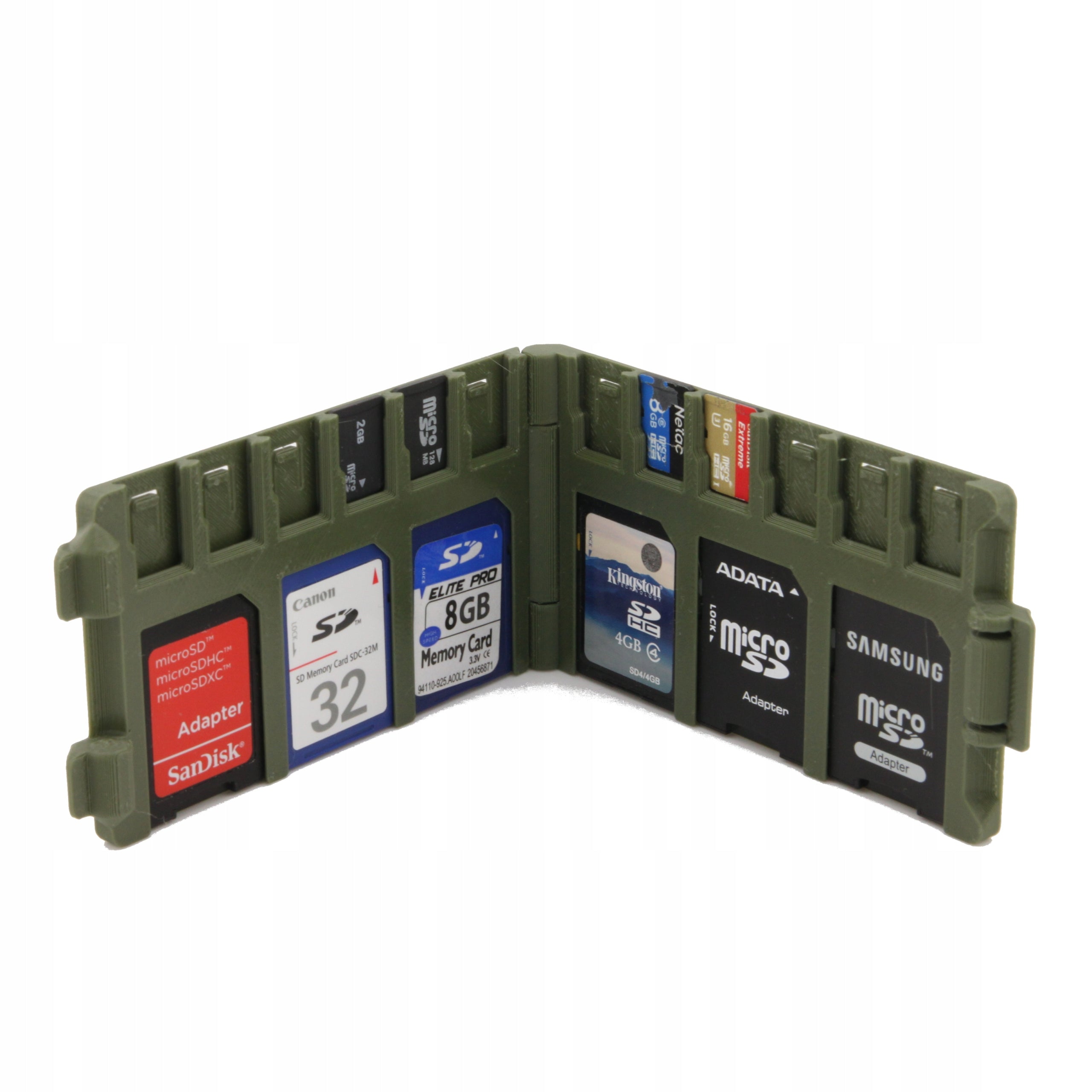 Case case SD memory card organizer x6 + microSD x12 green Manufacturer code CW-02