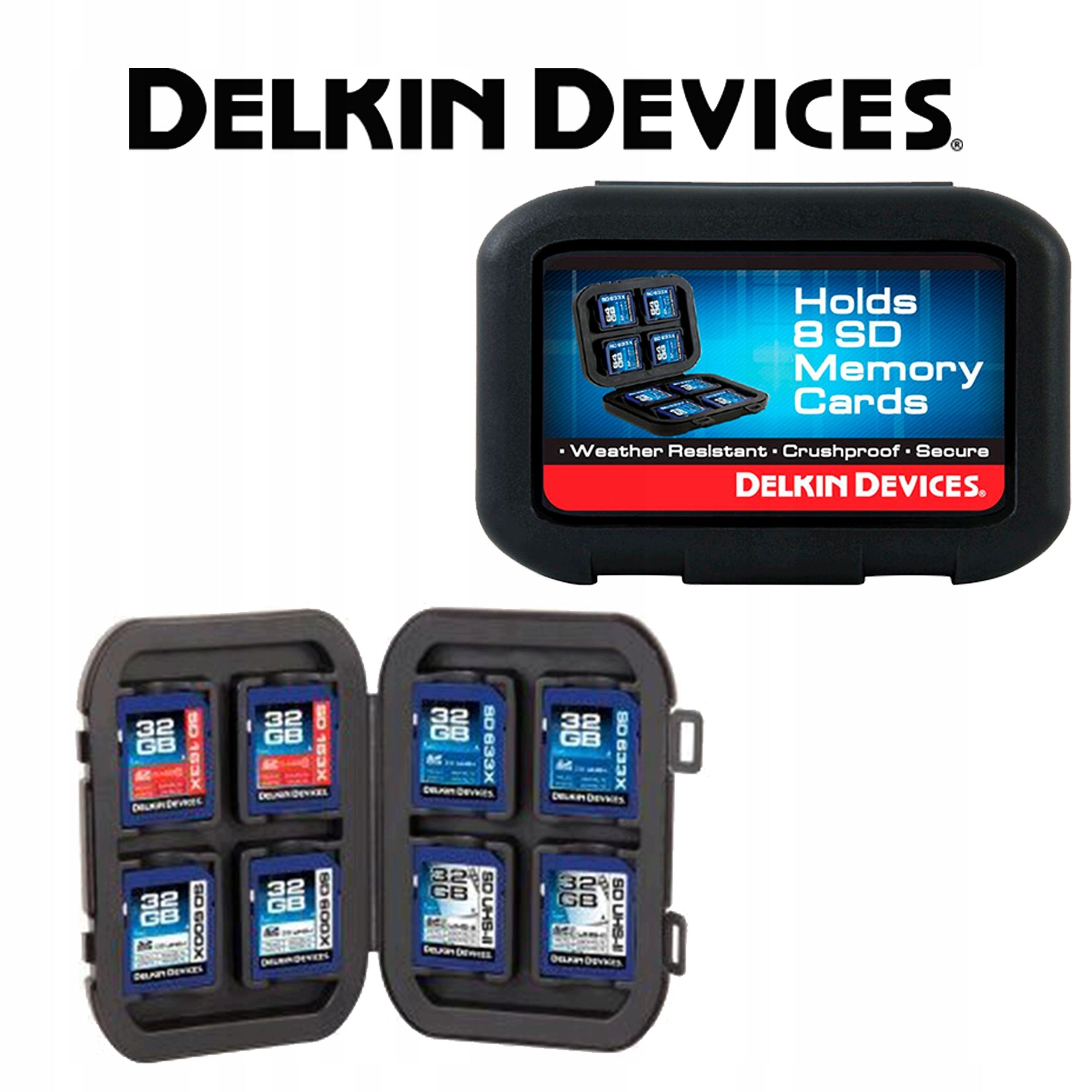 Case for 8 SD SDXC Delkin Devices memory cards