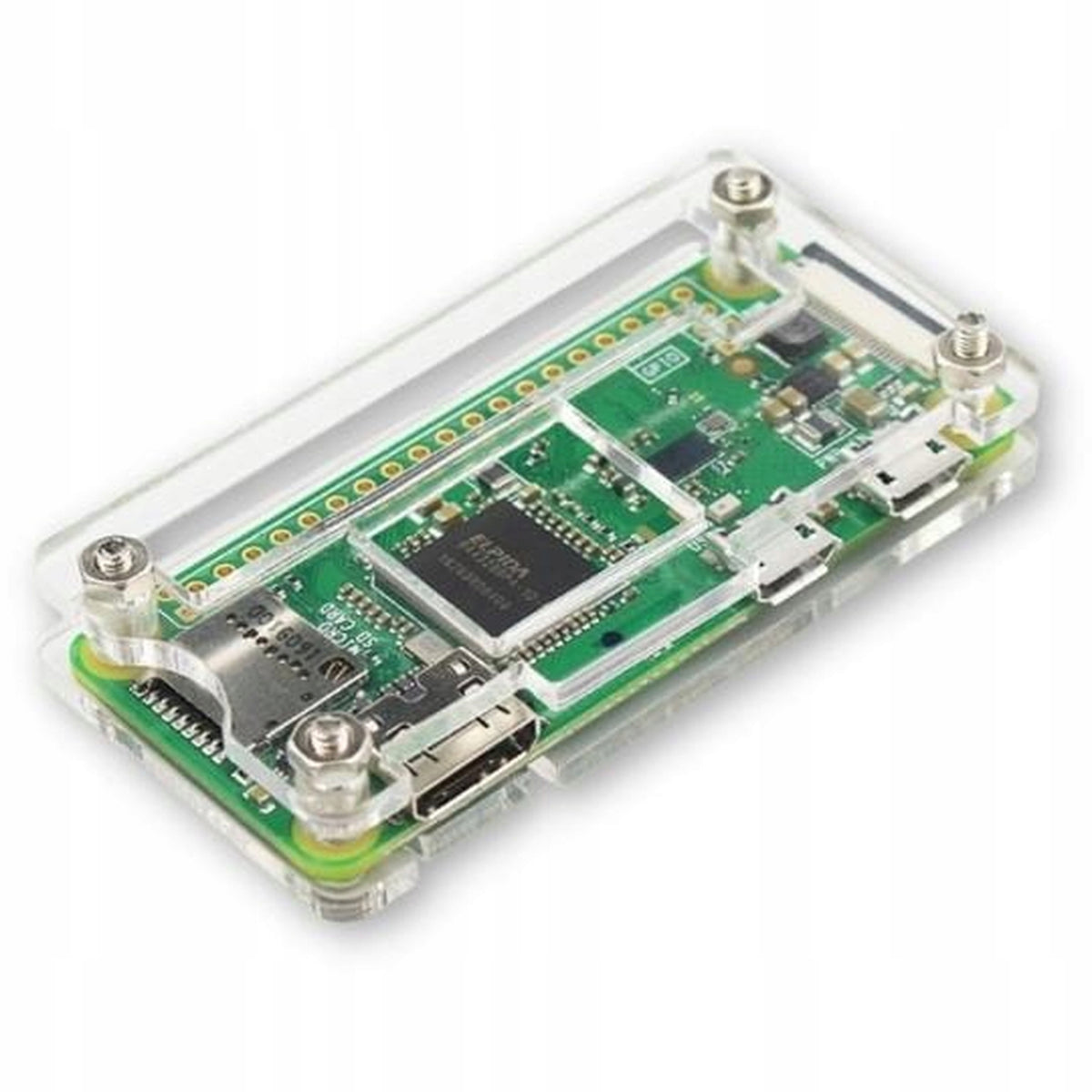 Case for Raspberry Pi Zero W and 2W - transparent acrylic case Batteries included no