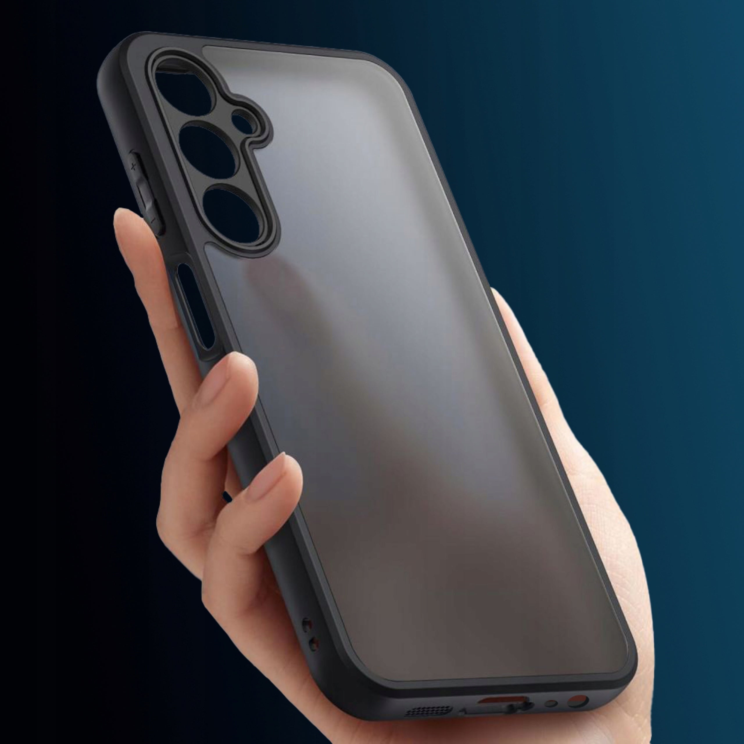 Case for Samsung A25 5G MATTE REINFORCED BLACK SET 2x GLASS Brand KrainaGSM