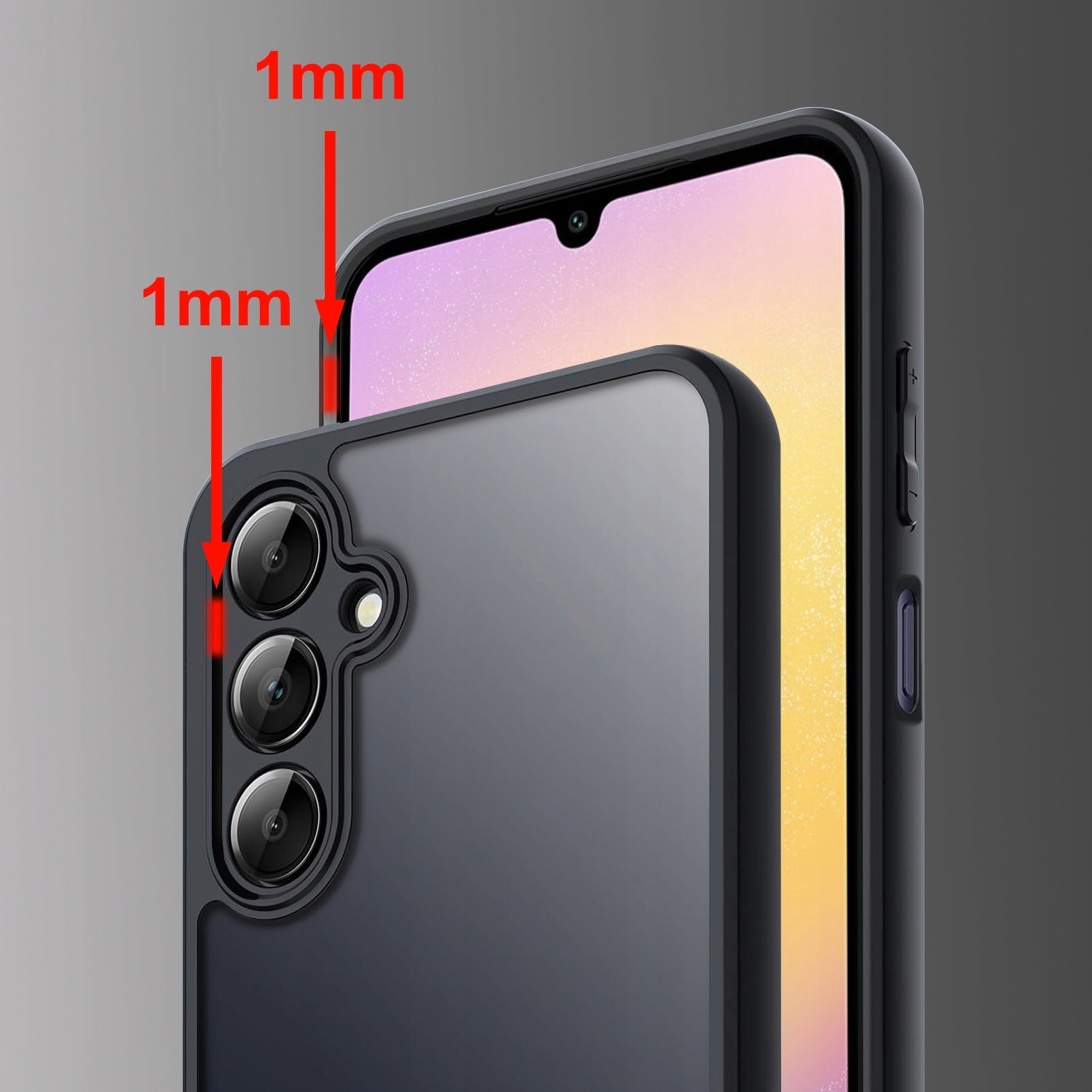 Case for Samsung A25 5G MATTE REINFORCED BLACK SET 2x GLASS Color black